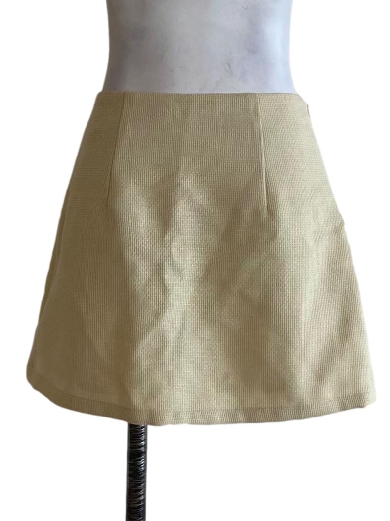 Buttermilk Yellow High-Waisted Mini Skirt
