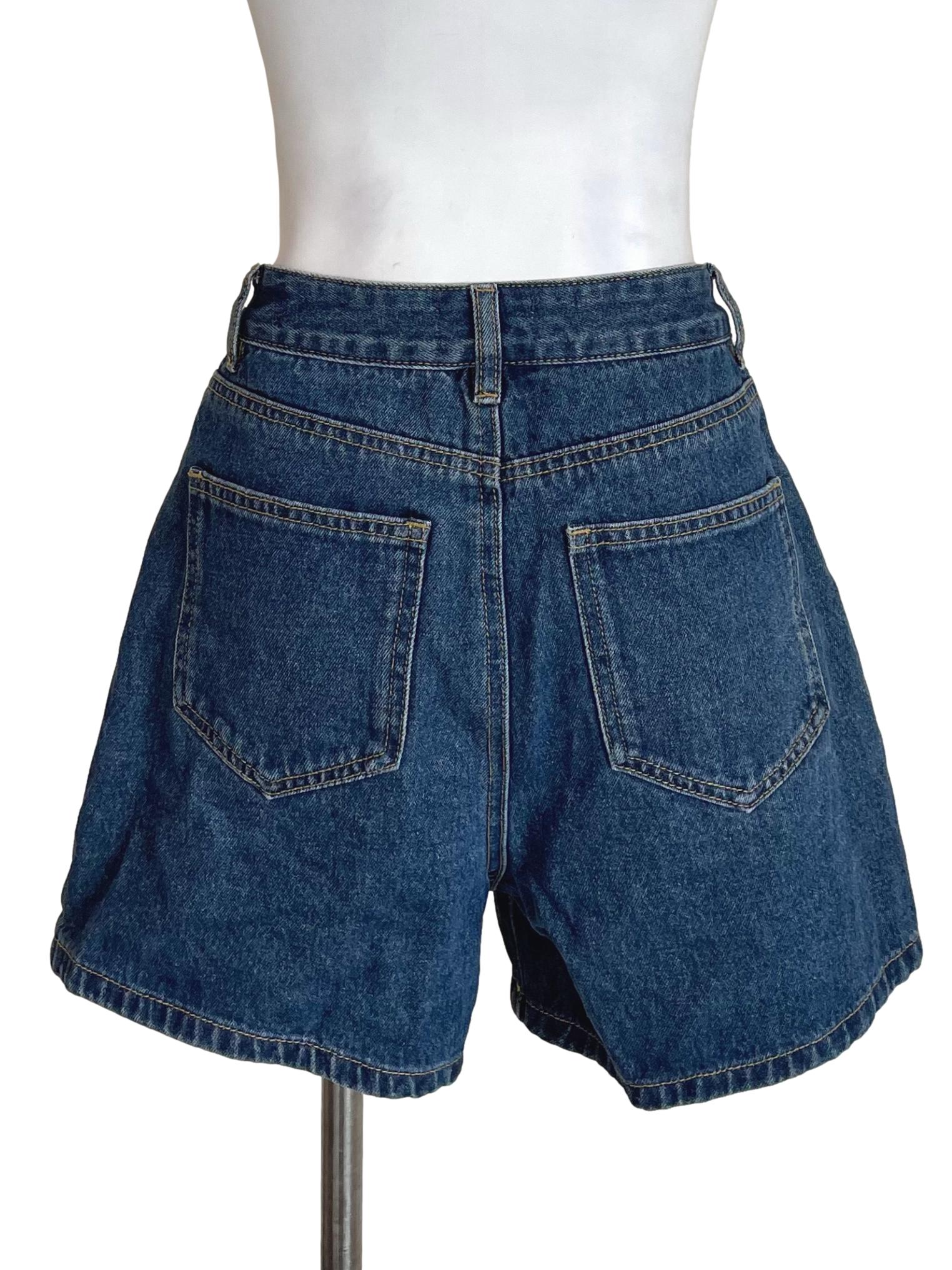 Blue High Waist Denim Shorts