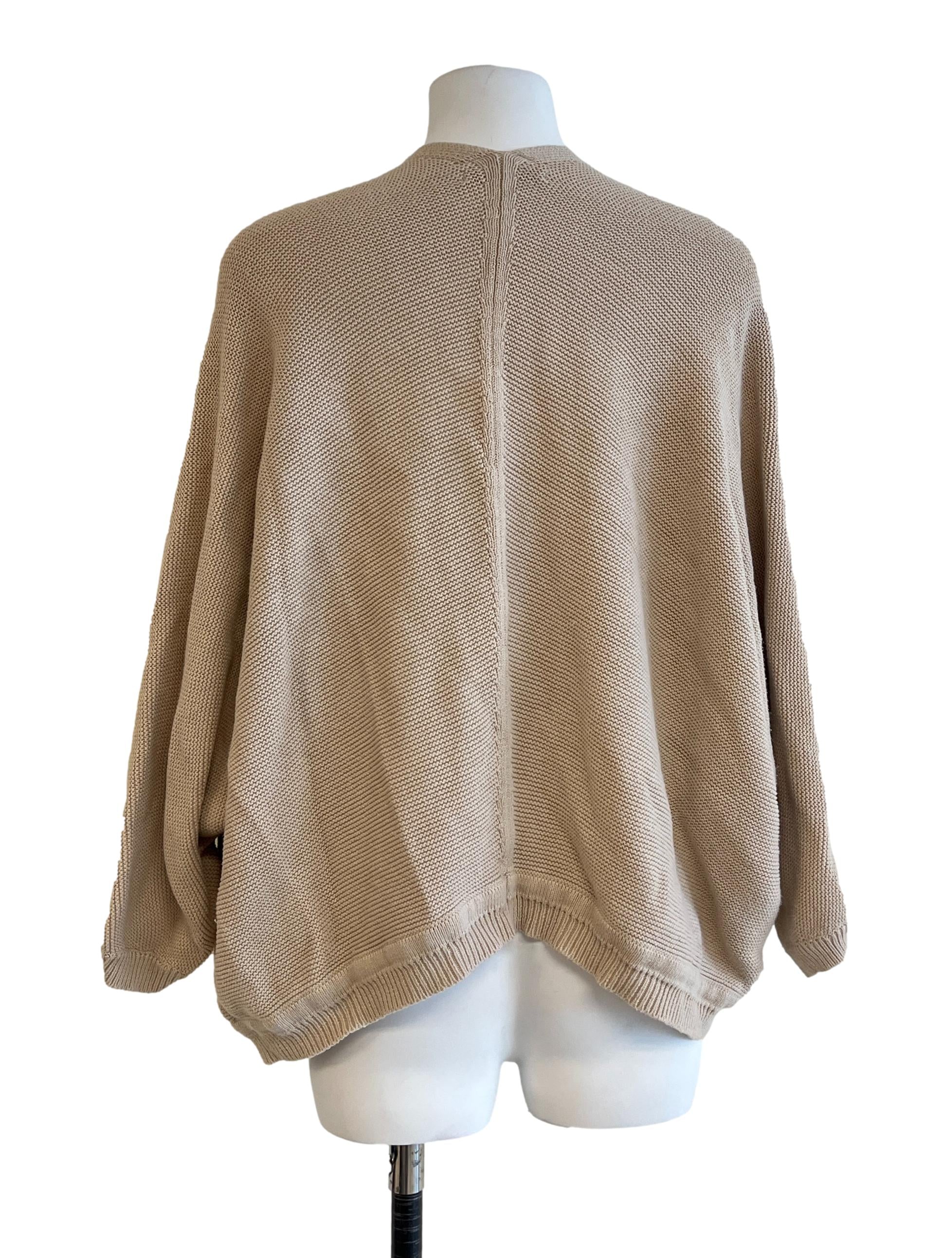Beige Brown Knit Cardigan