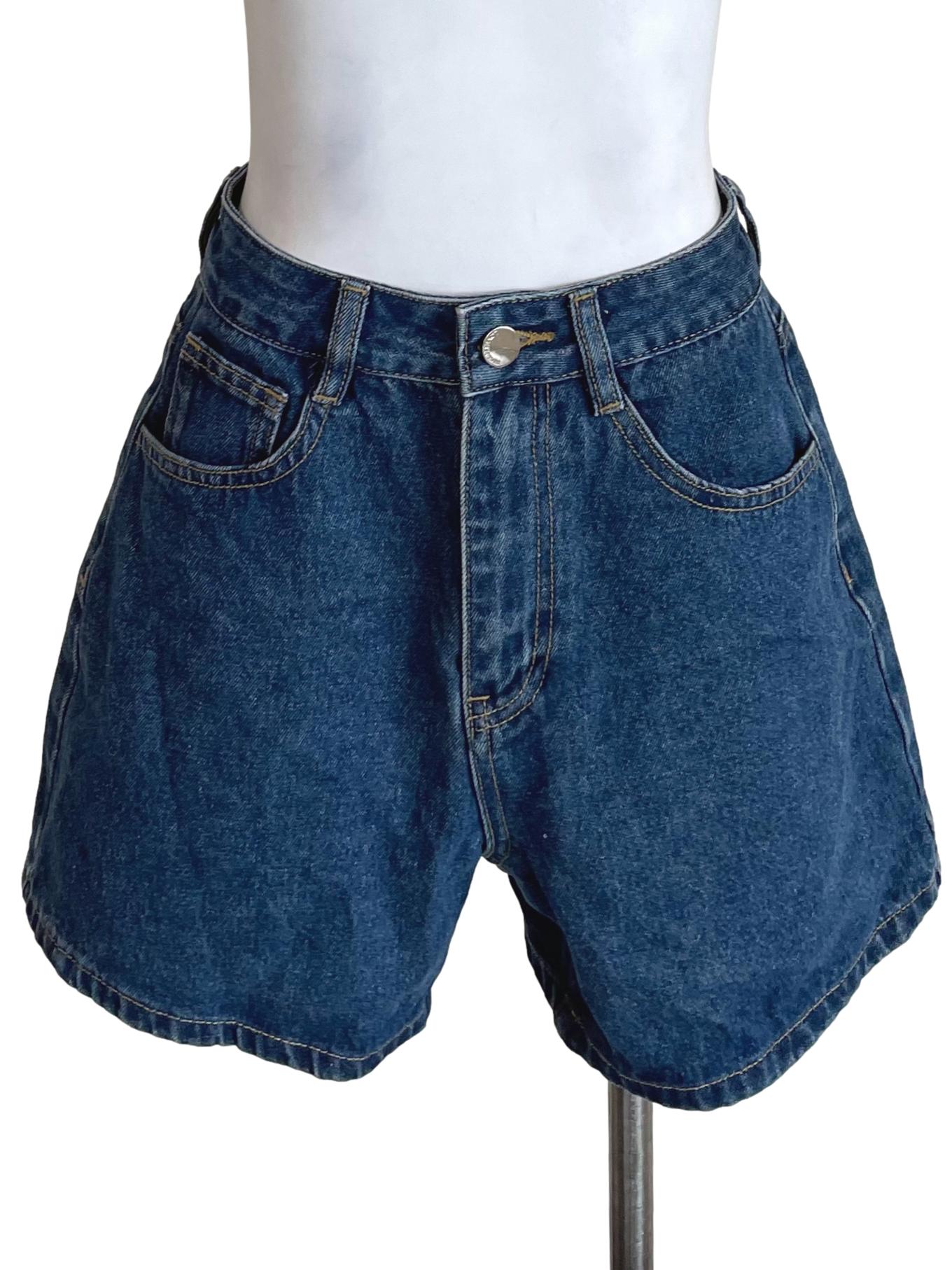 Blue High Waist Denim Shorts