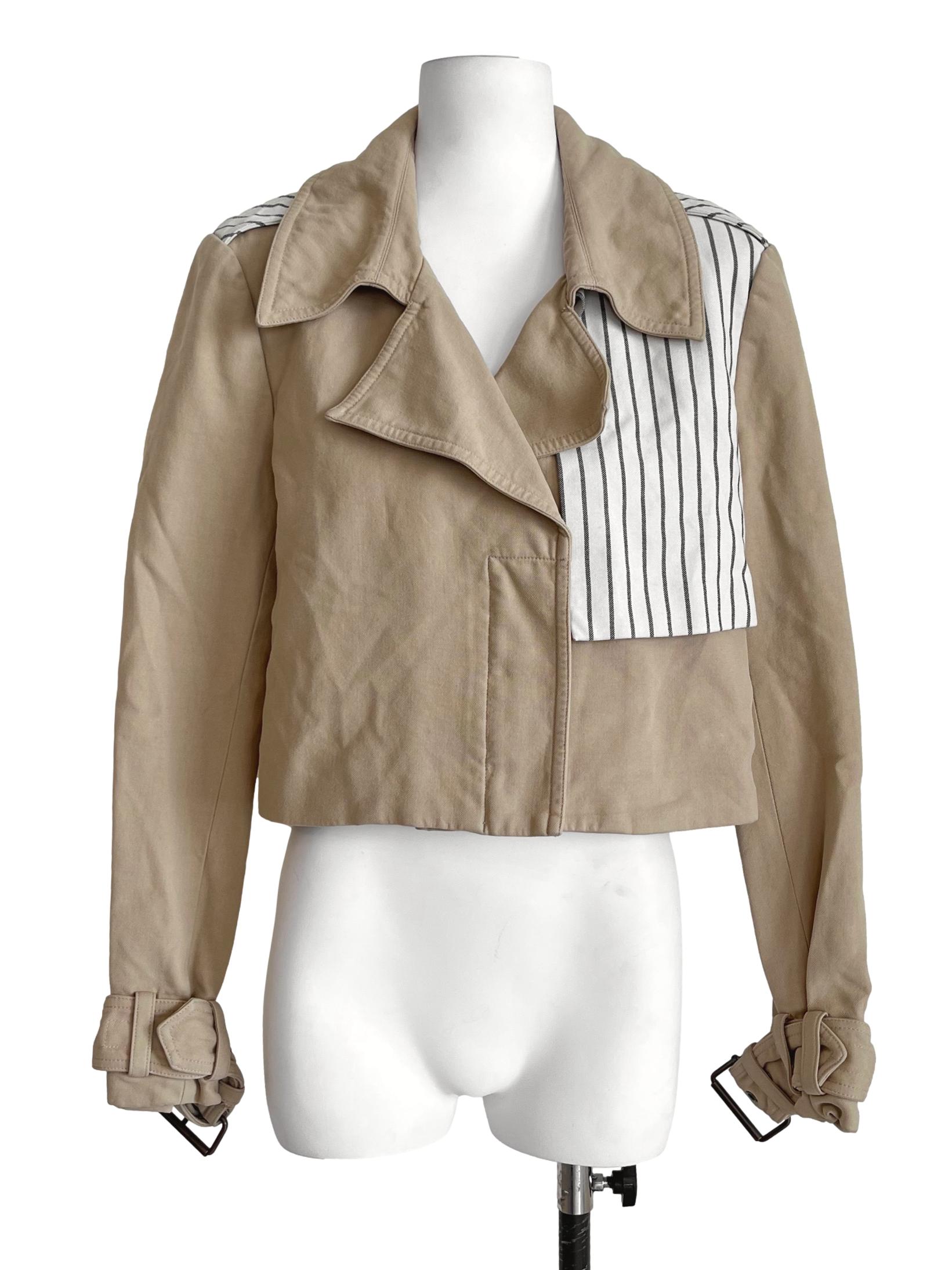 Tortilla Brown Cropped Utility Jackets