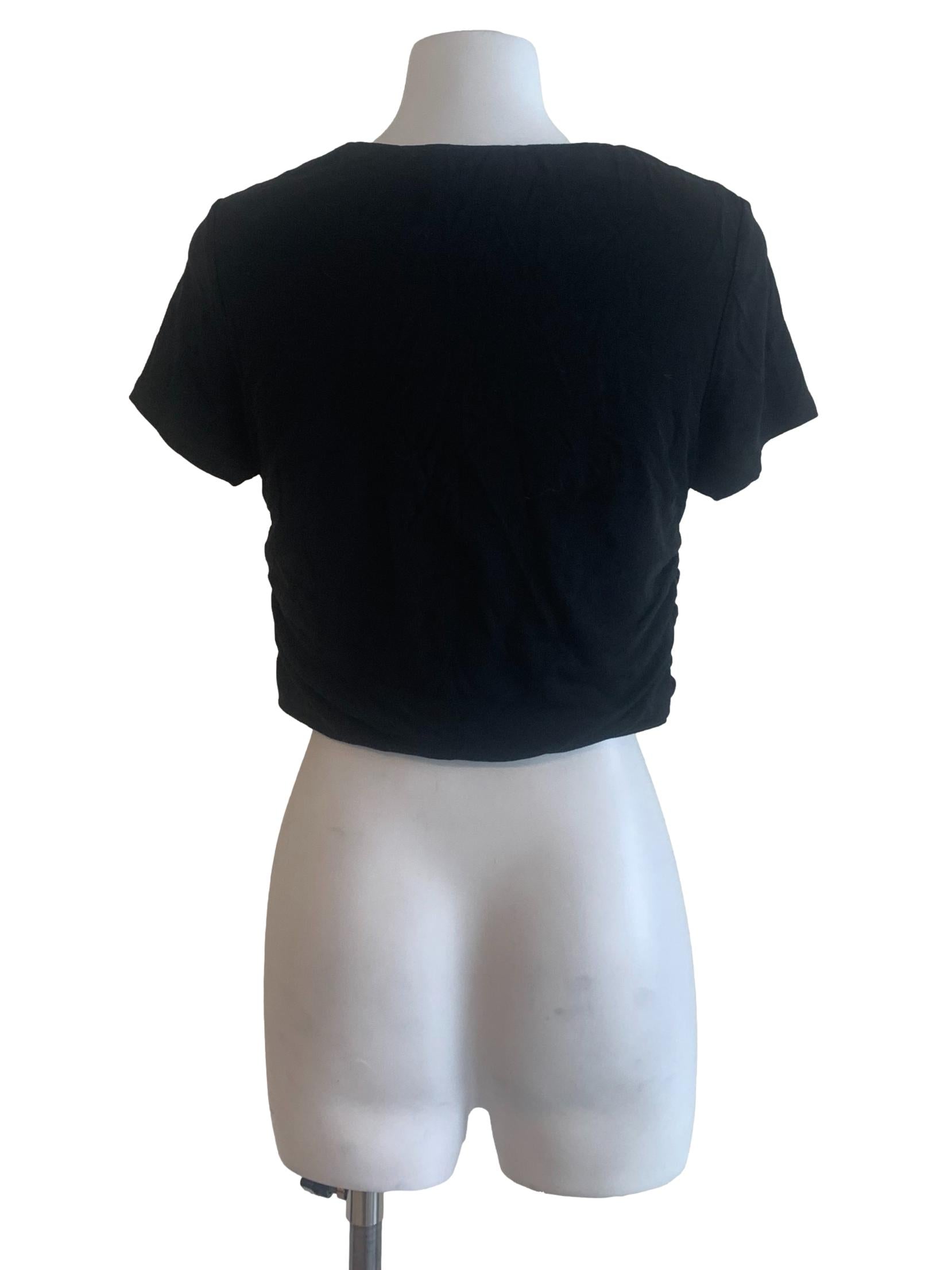 Black Square Neck Top