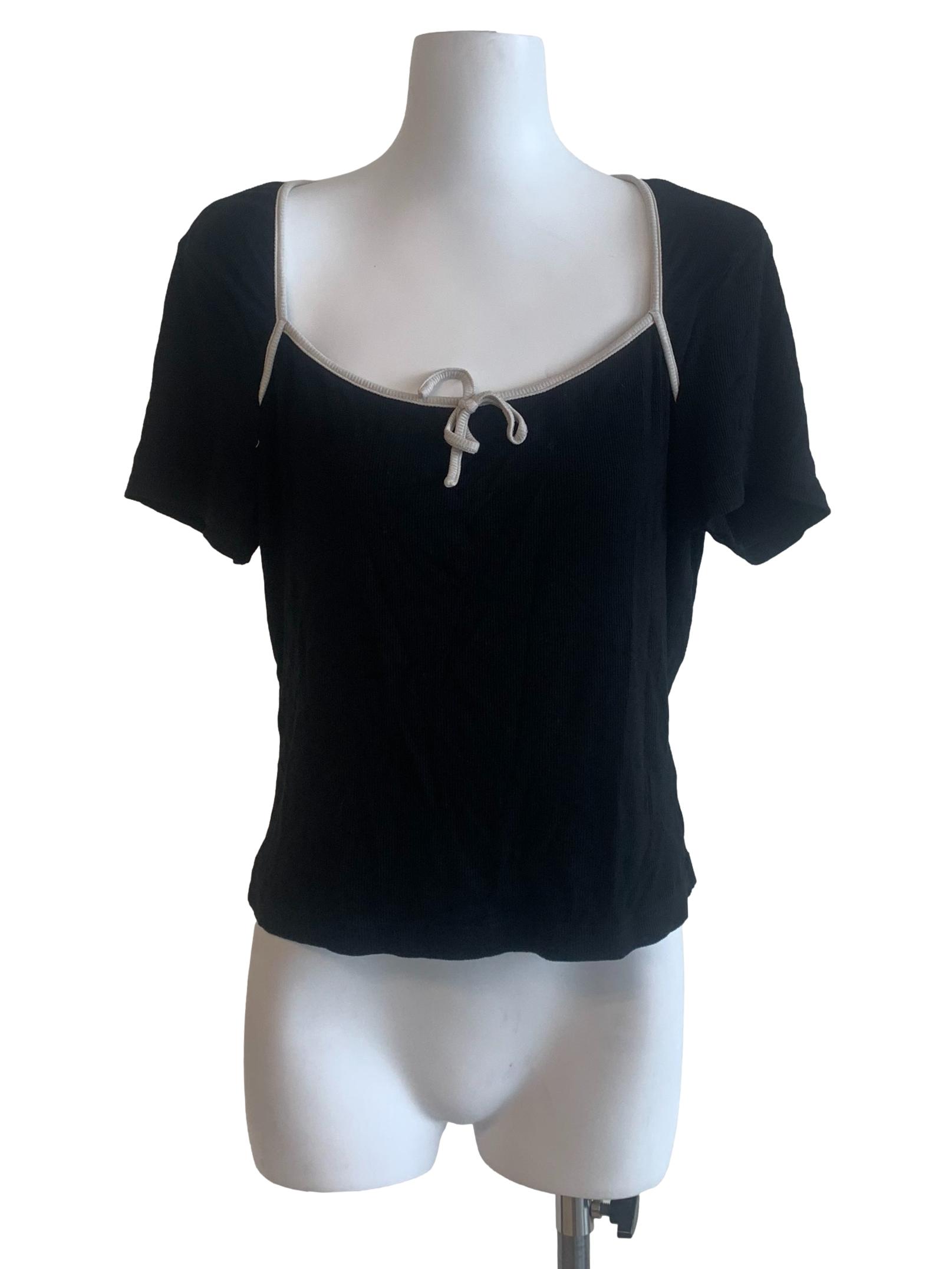 Black Scoop Neck Top