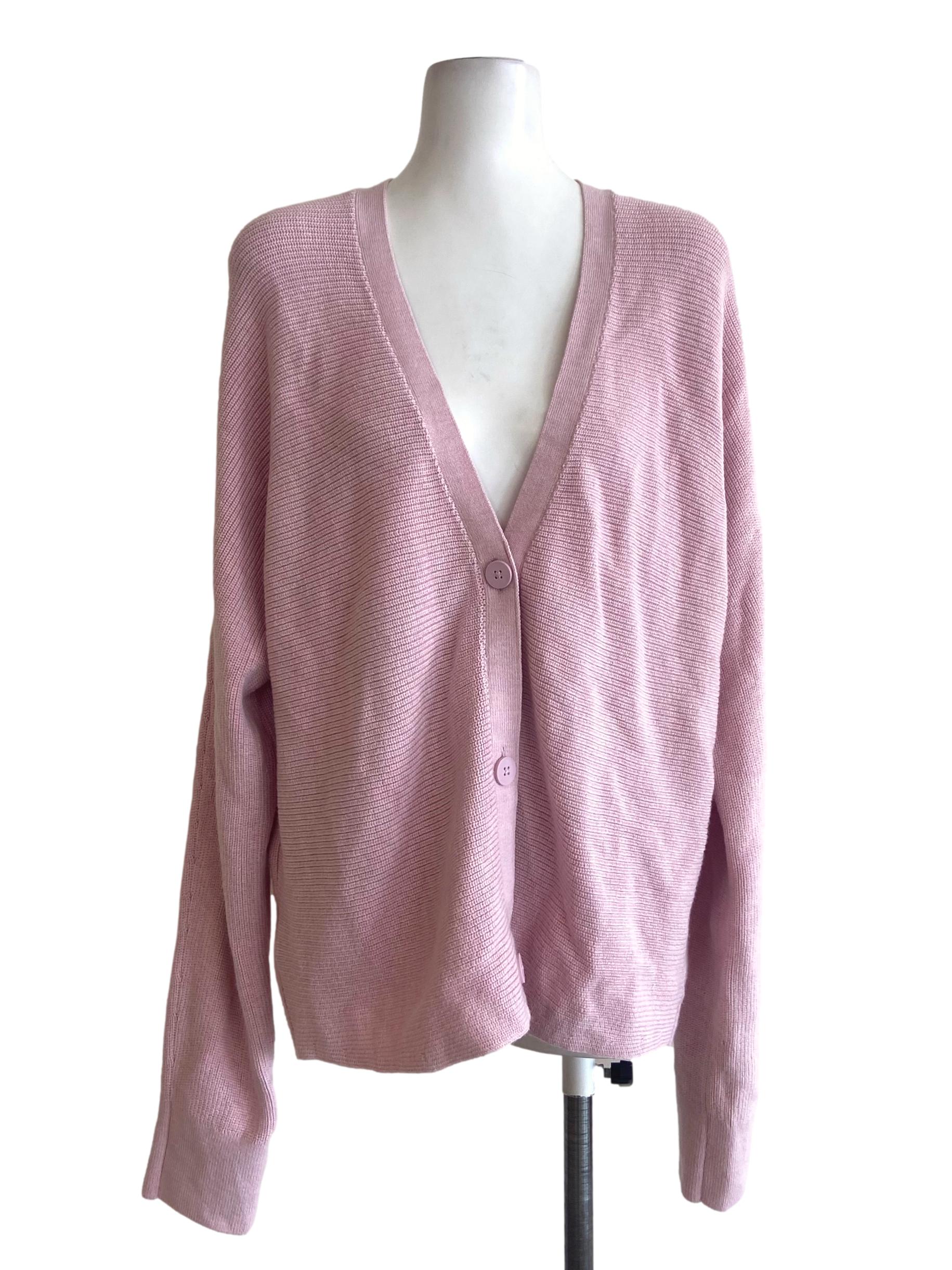 Flamingo Pink Button Down Cardigan