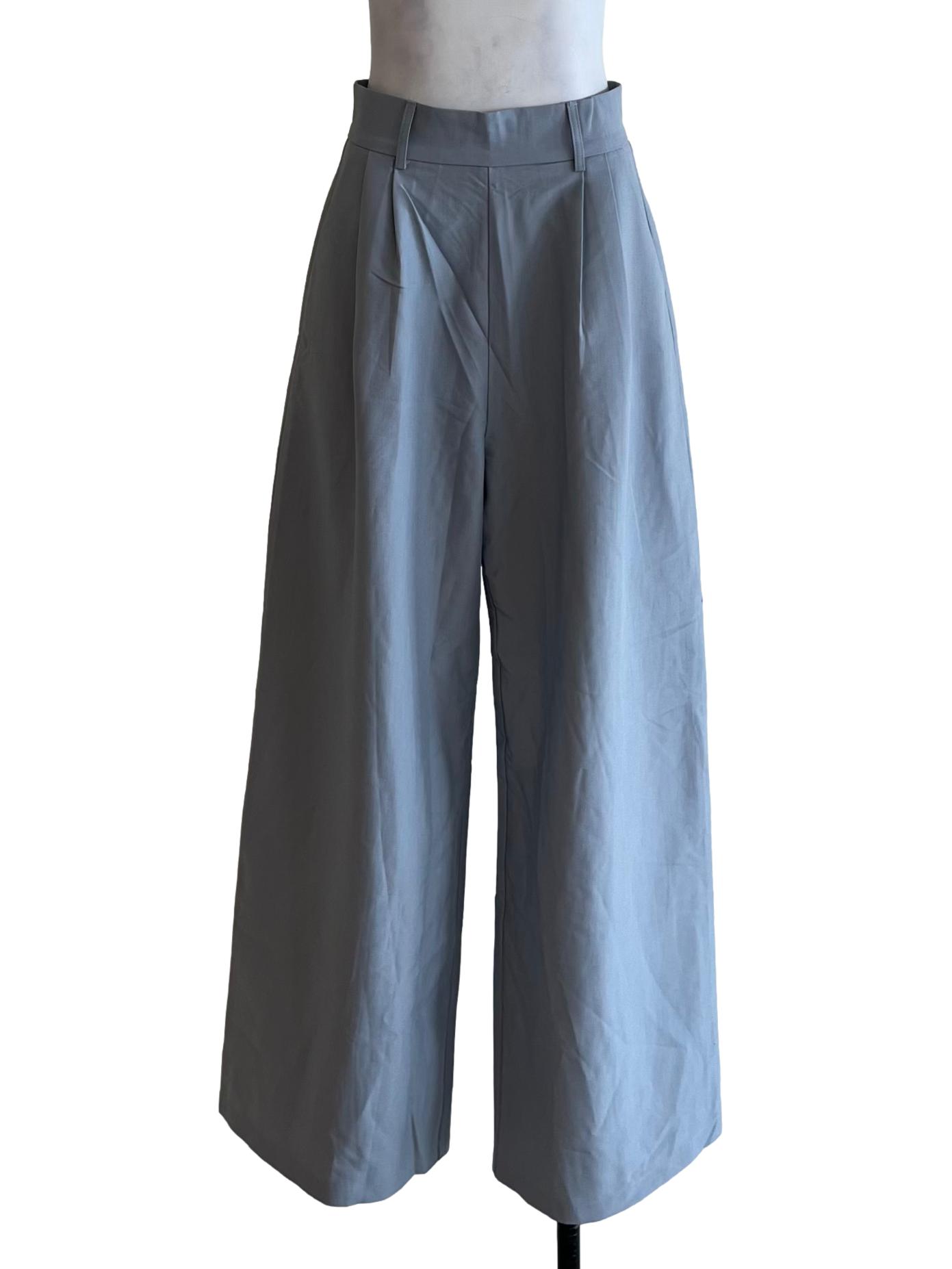 Sky Blue High-Waisted Formal Pants