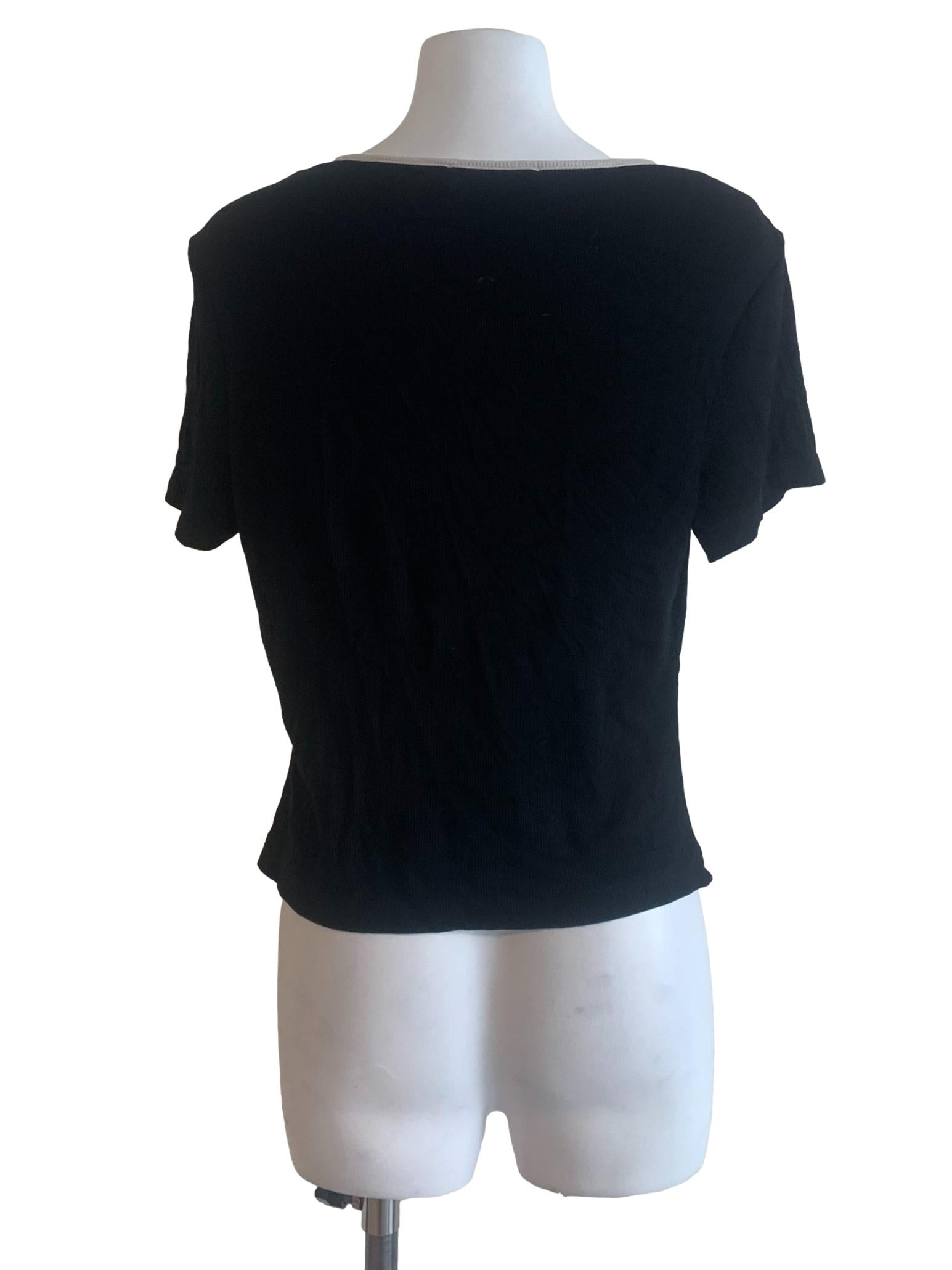 Black Scoop Neck Top