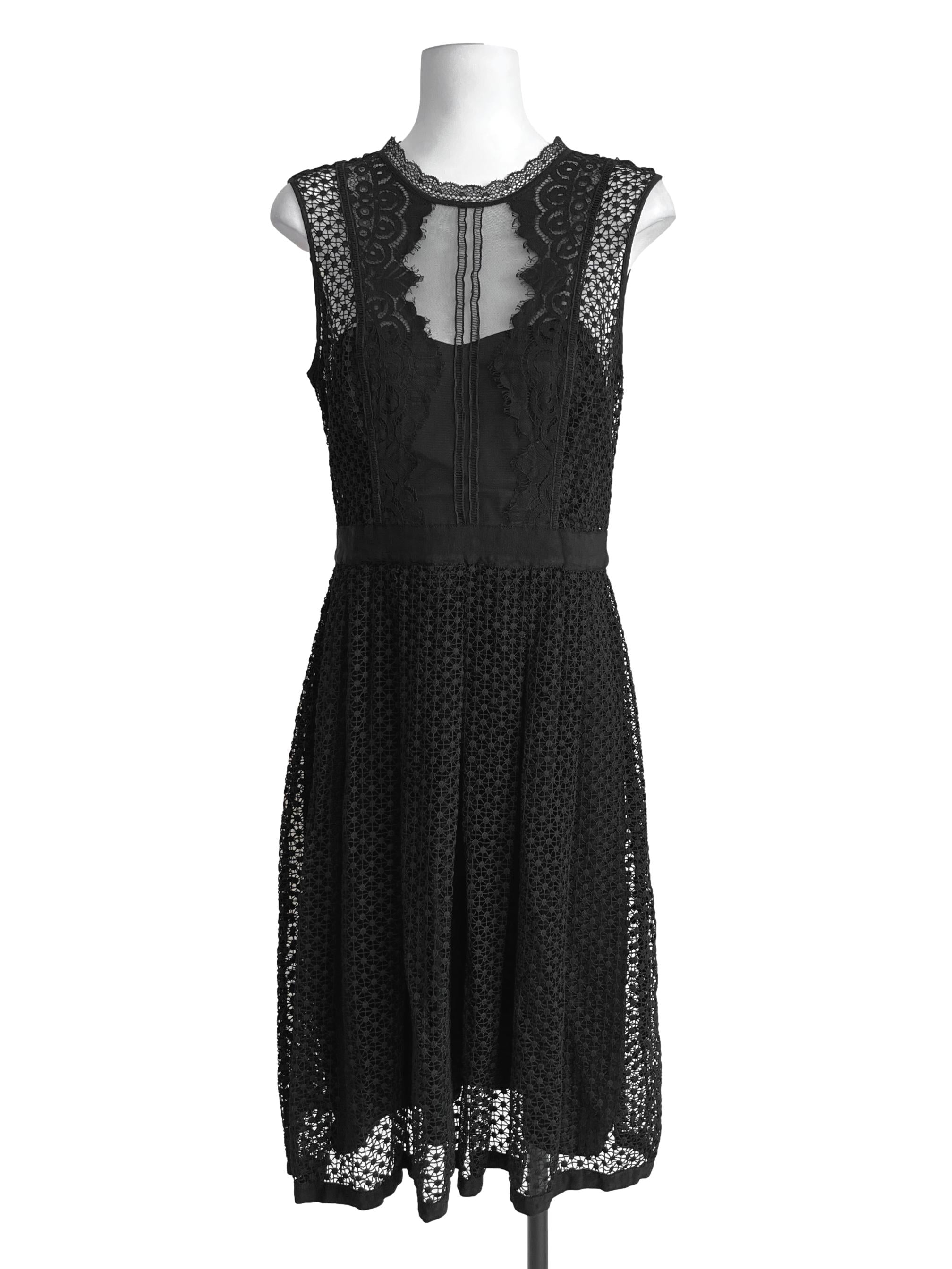 Jade Black Lace Sleeveless Sheath Dress