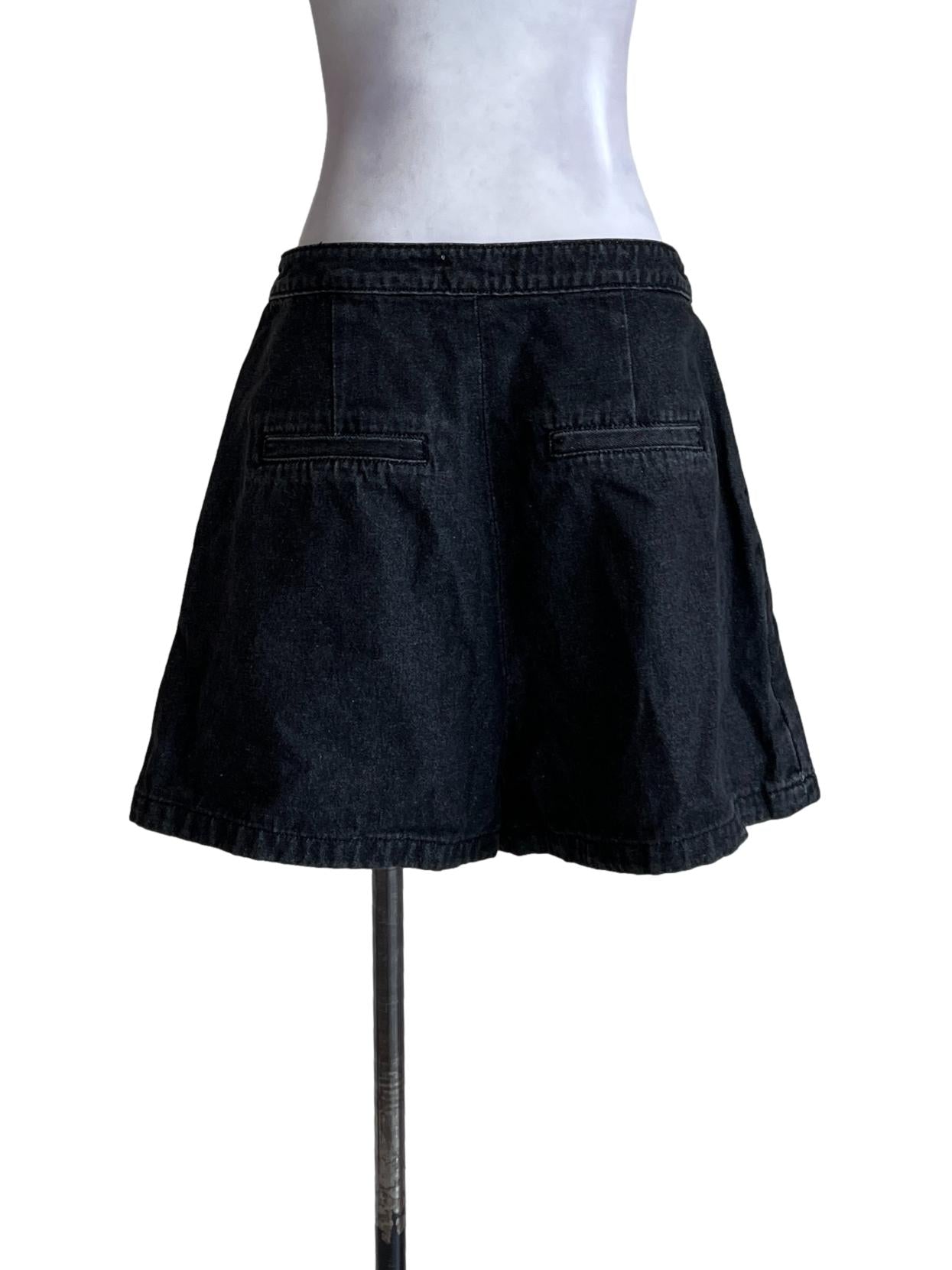 Charcoal Black Jeans Skort