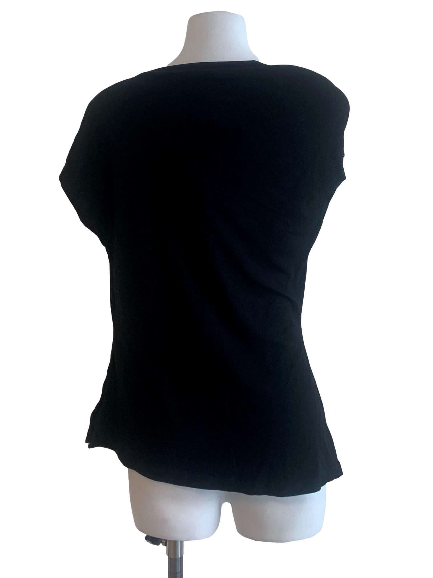 Black Sabrina Neck Top