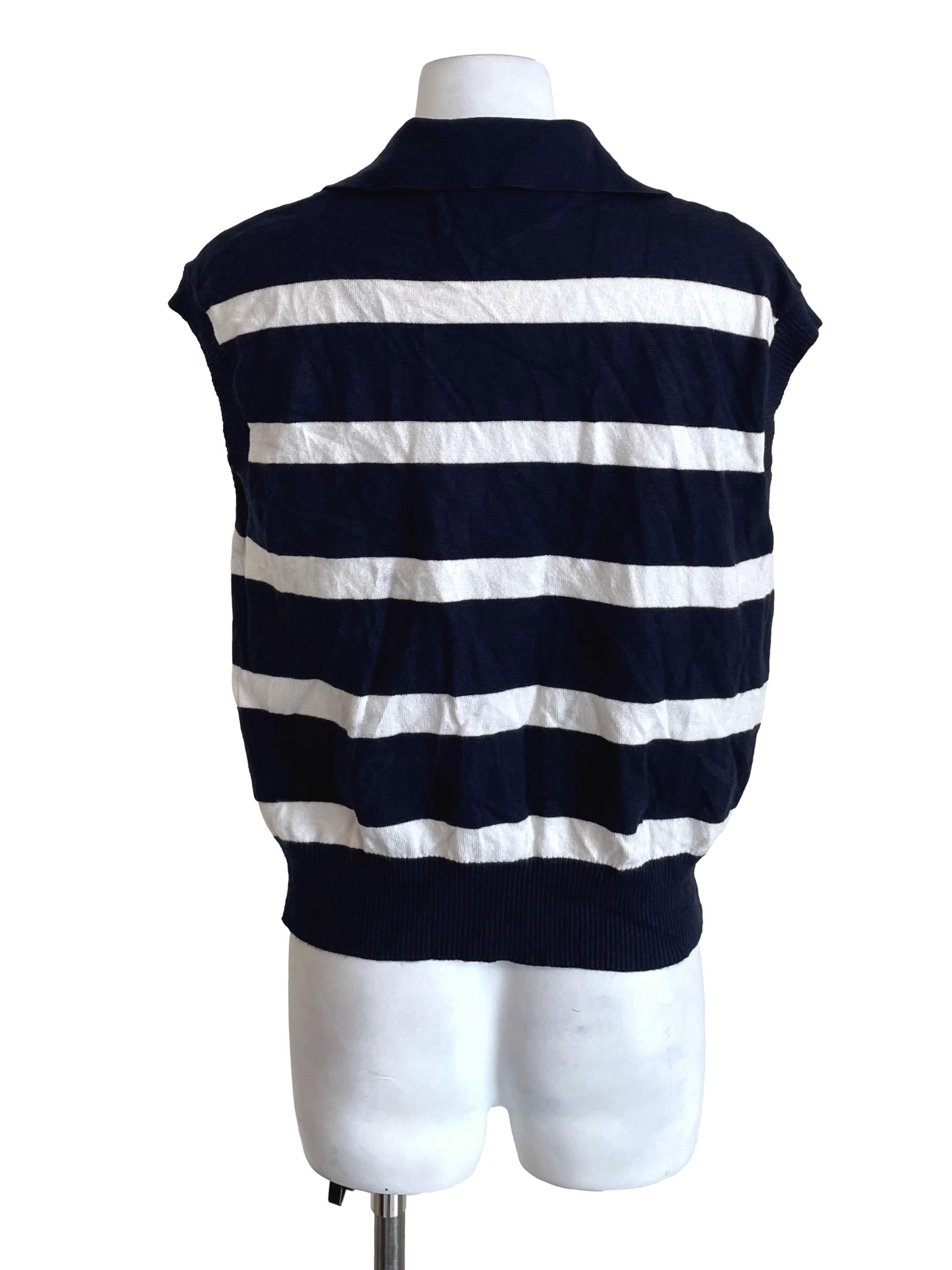 Deep Navy Awning Stripes Johnny Top