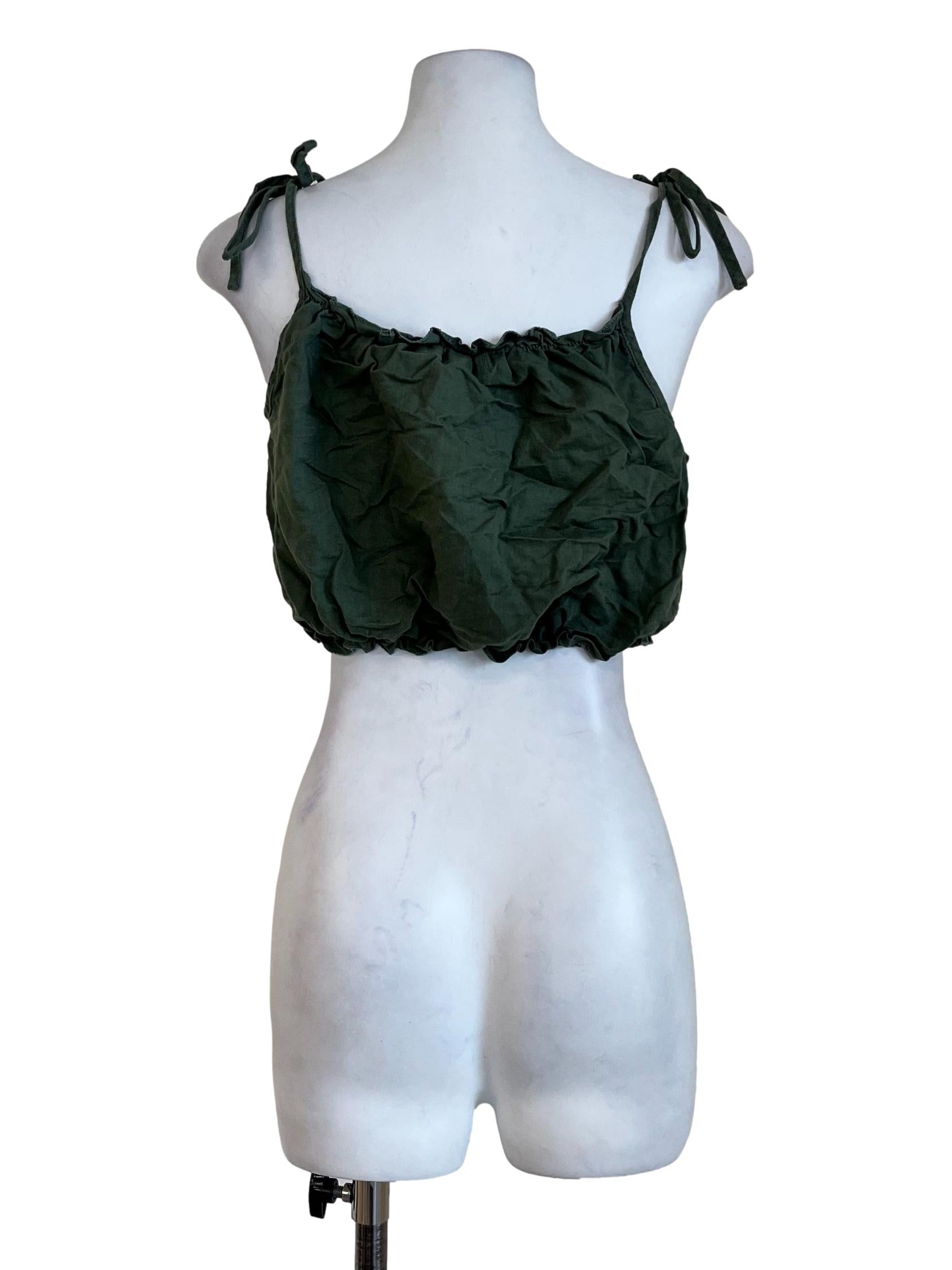 Emerald Green Plain Sleeveless Top