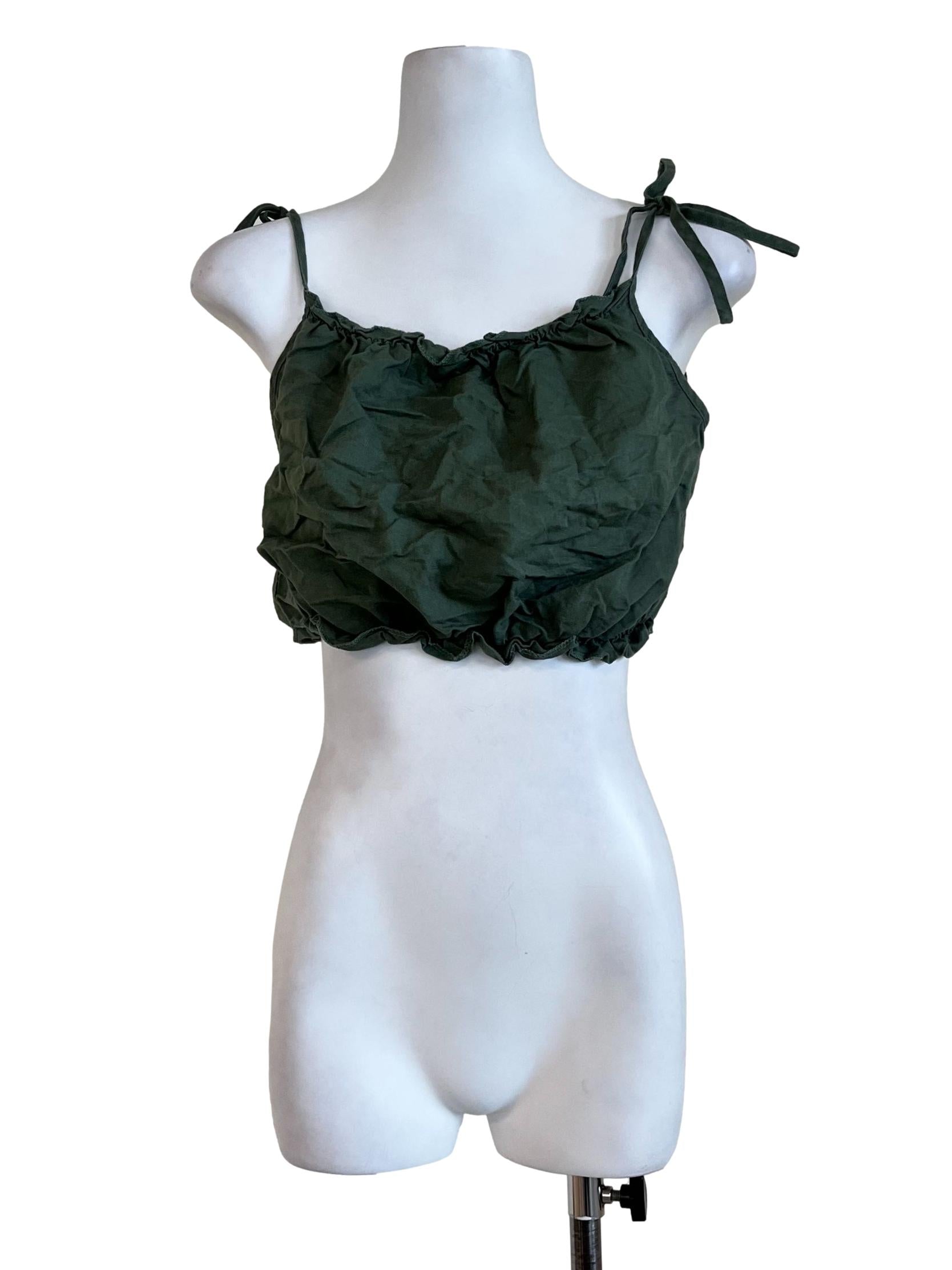 Emerald Green Plain Sleeveless Top