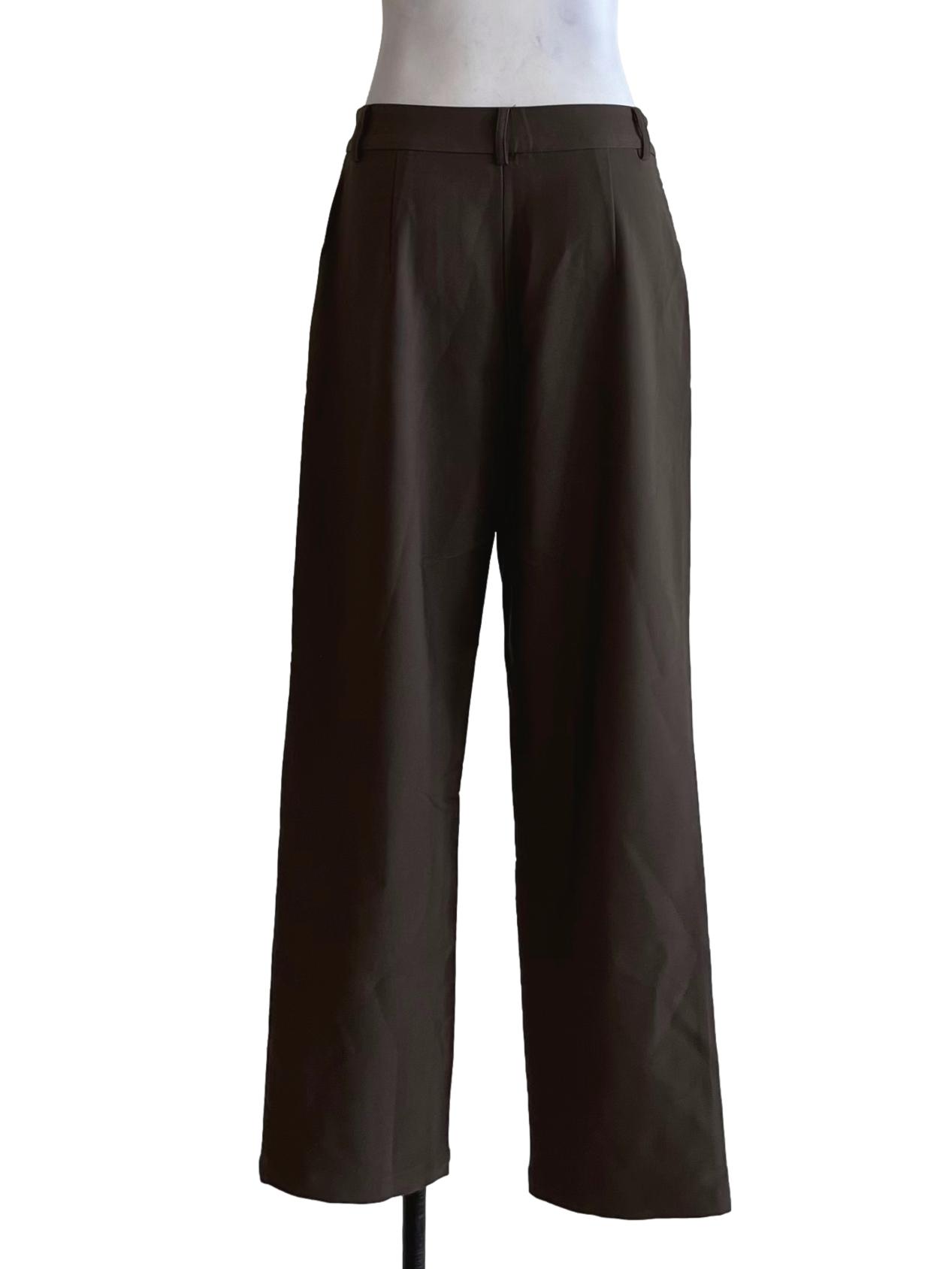 Cedar Brown High-Waisted Formal Pants
