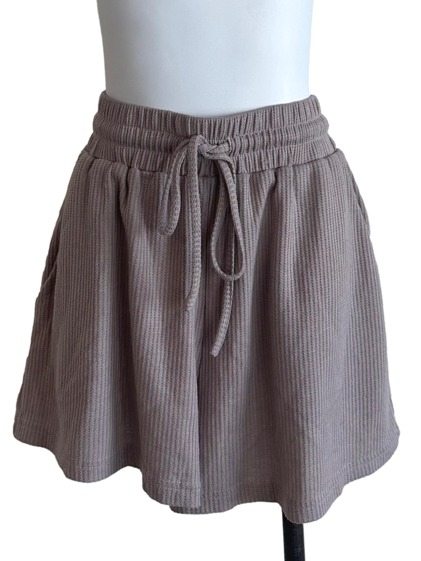 Taupe Brown Textured Shorts