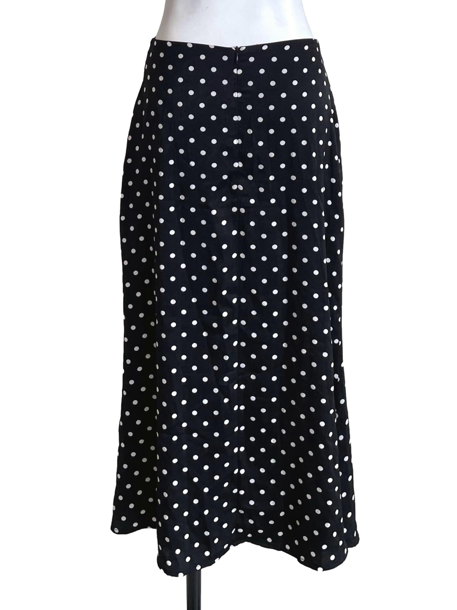 Black Polka Dots A-Line Skirt TTR