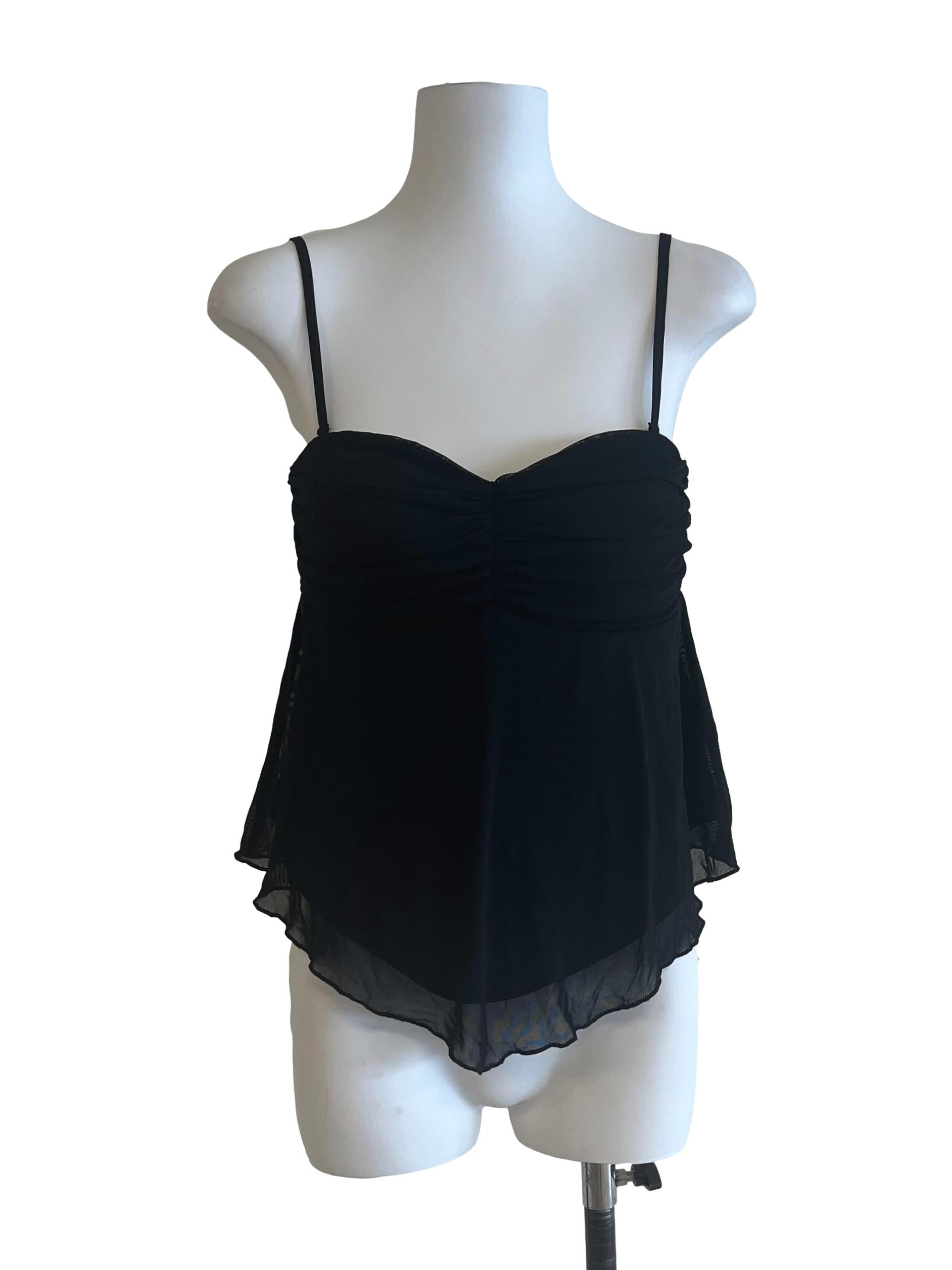 Pitch Black Flowy Sleeveless Top