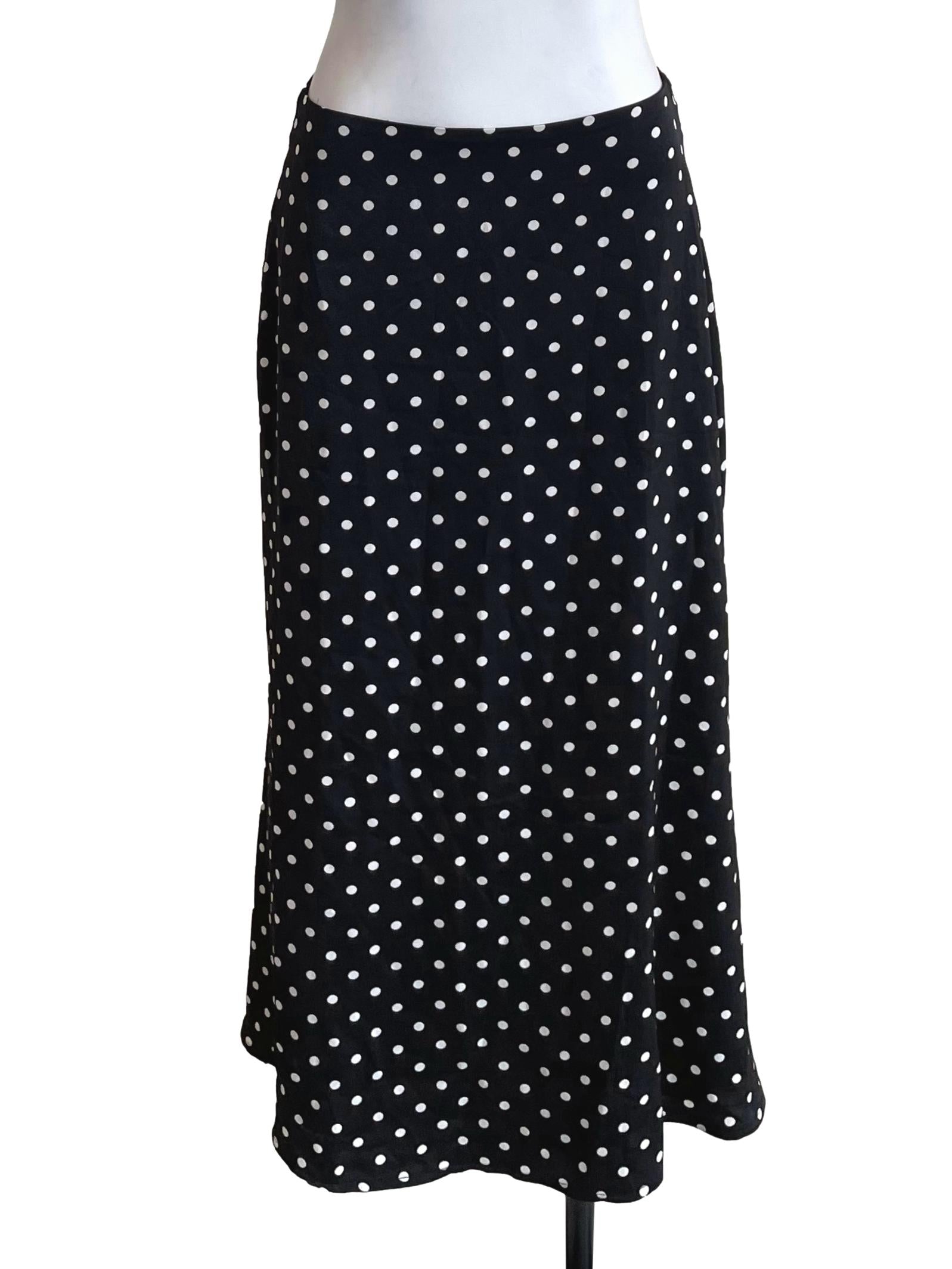 Black Polka Dots A-Line Skirt TTR