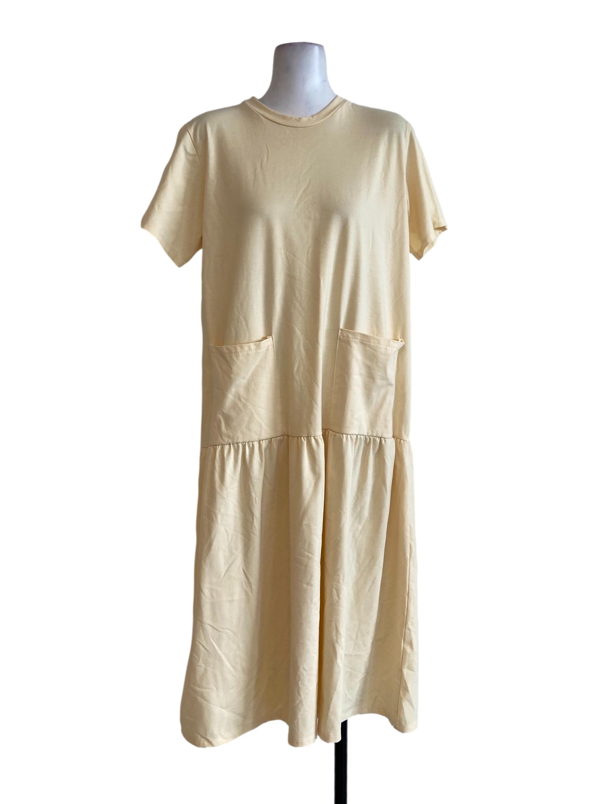 Banana Yellow Drop Waist Empire Dress