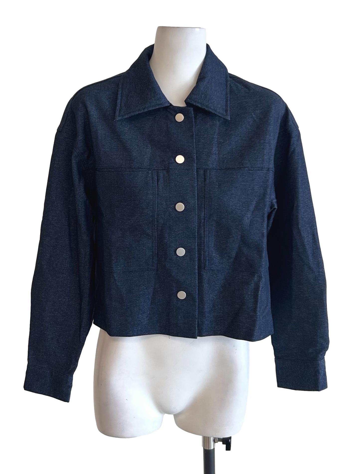 Deep Blue Denim Cropped Jacket