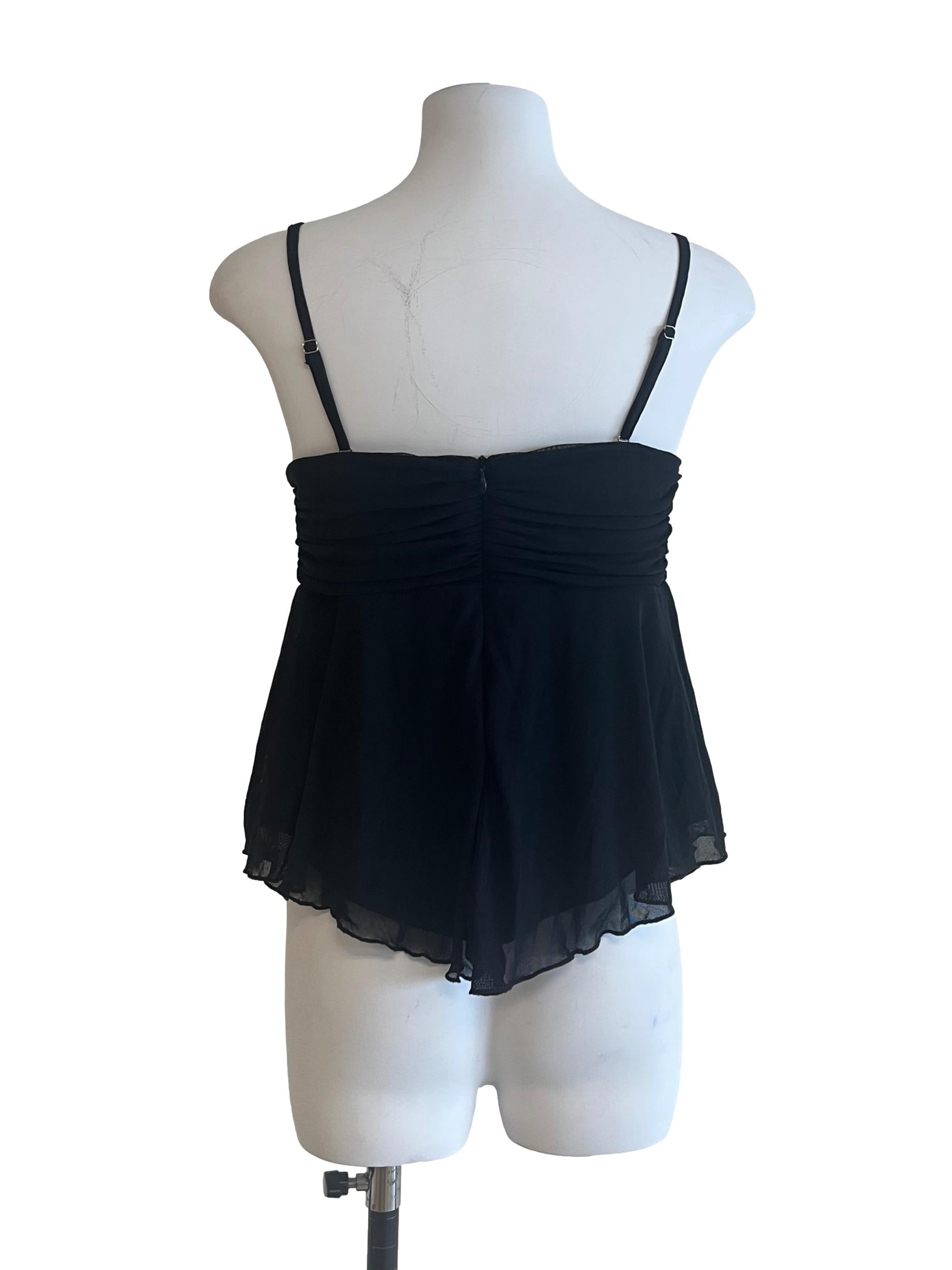 Pitch Black Flowy Sleeveless Top