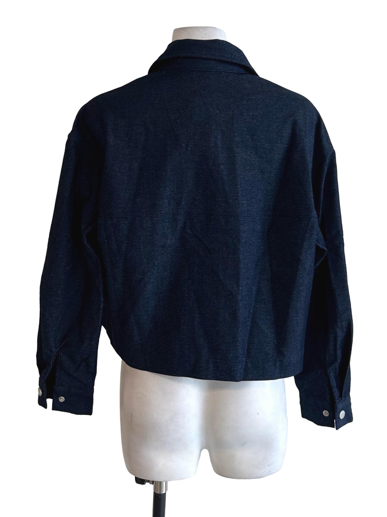 Deep Blue Denim Cropped Jacket