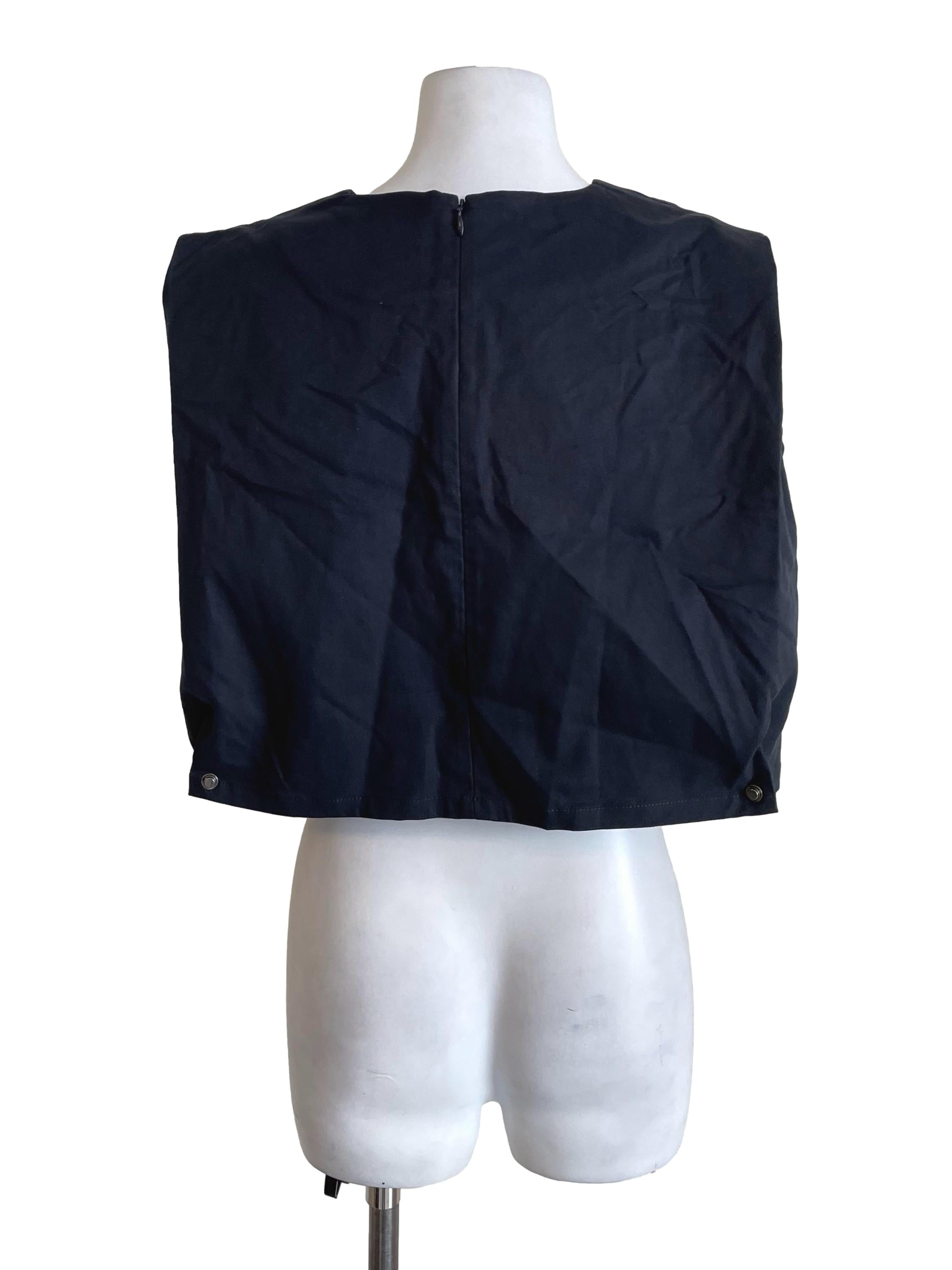 Black Folded Crop Top LB