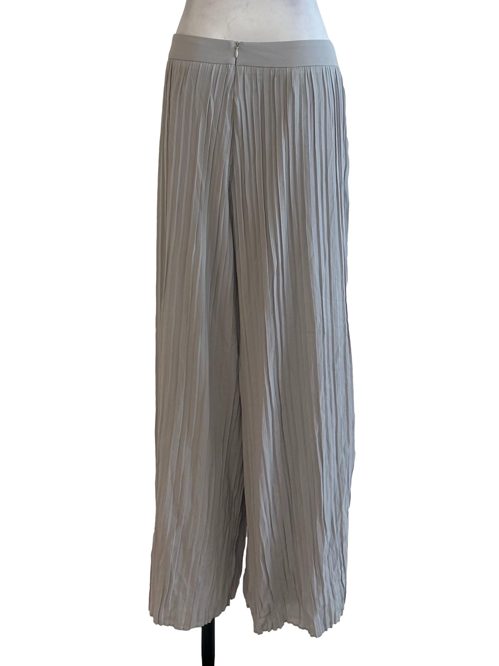 Light Grey Pleated Palazzo