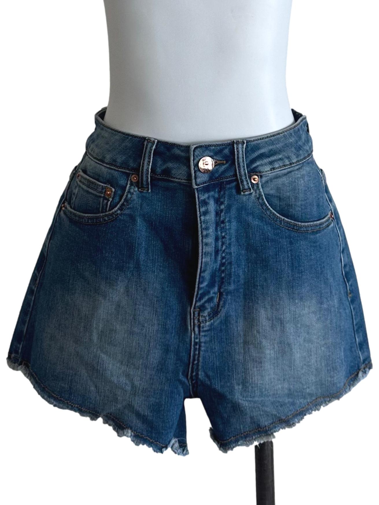Illusion Blue Denim Shorts