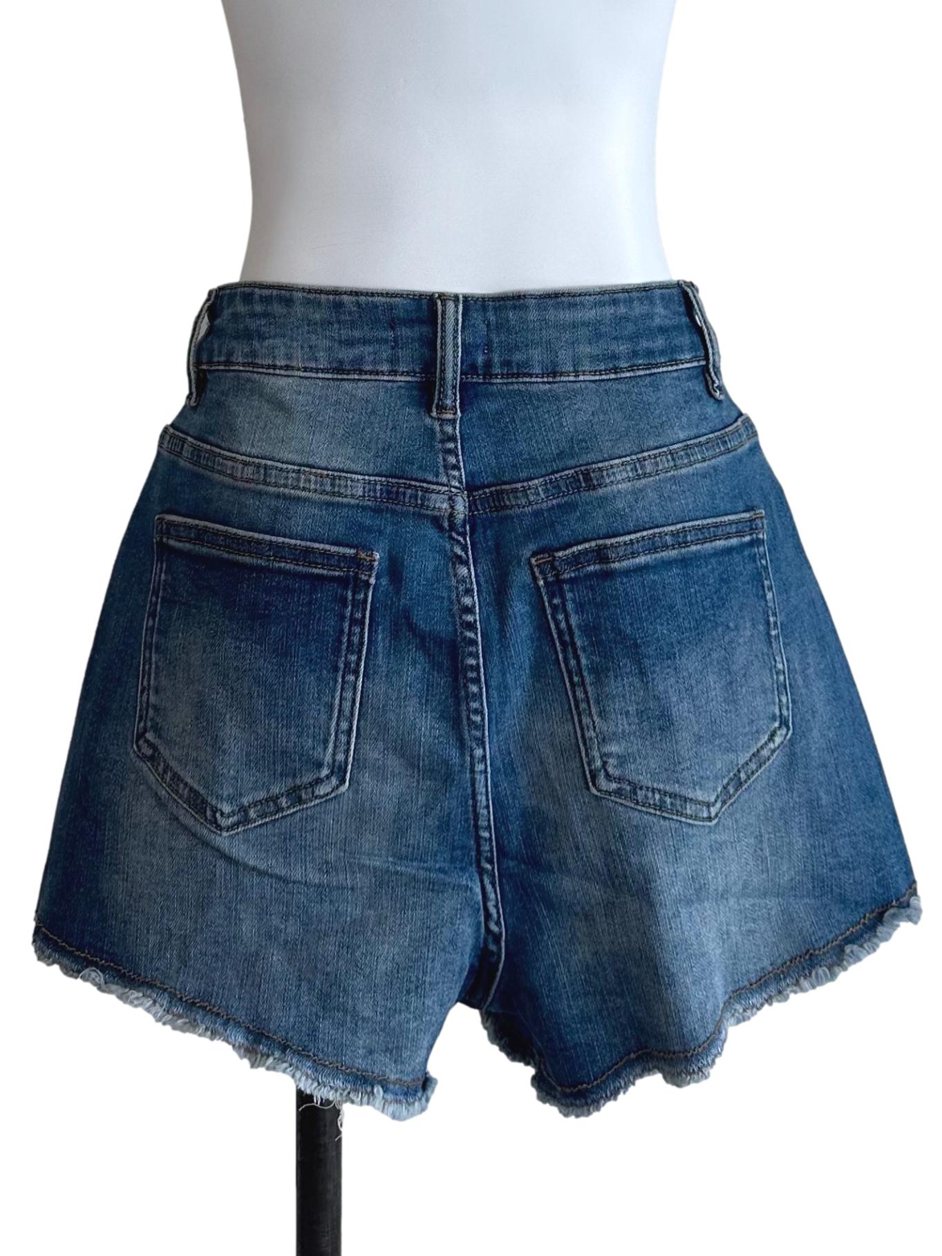 Illusion Blue Denim Shorts