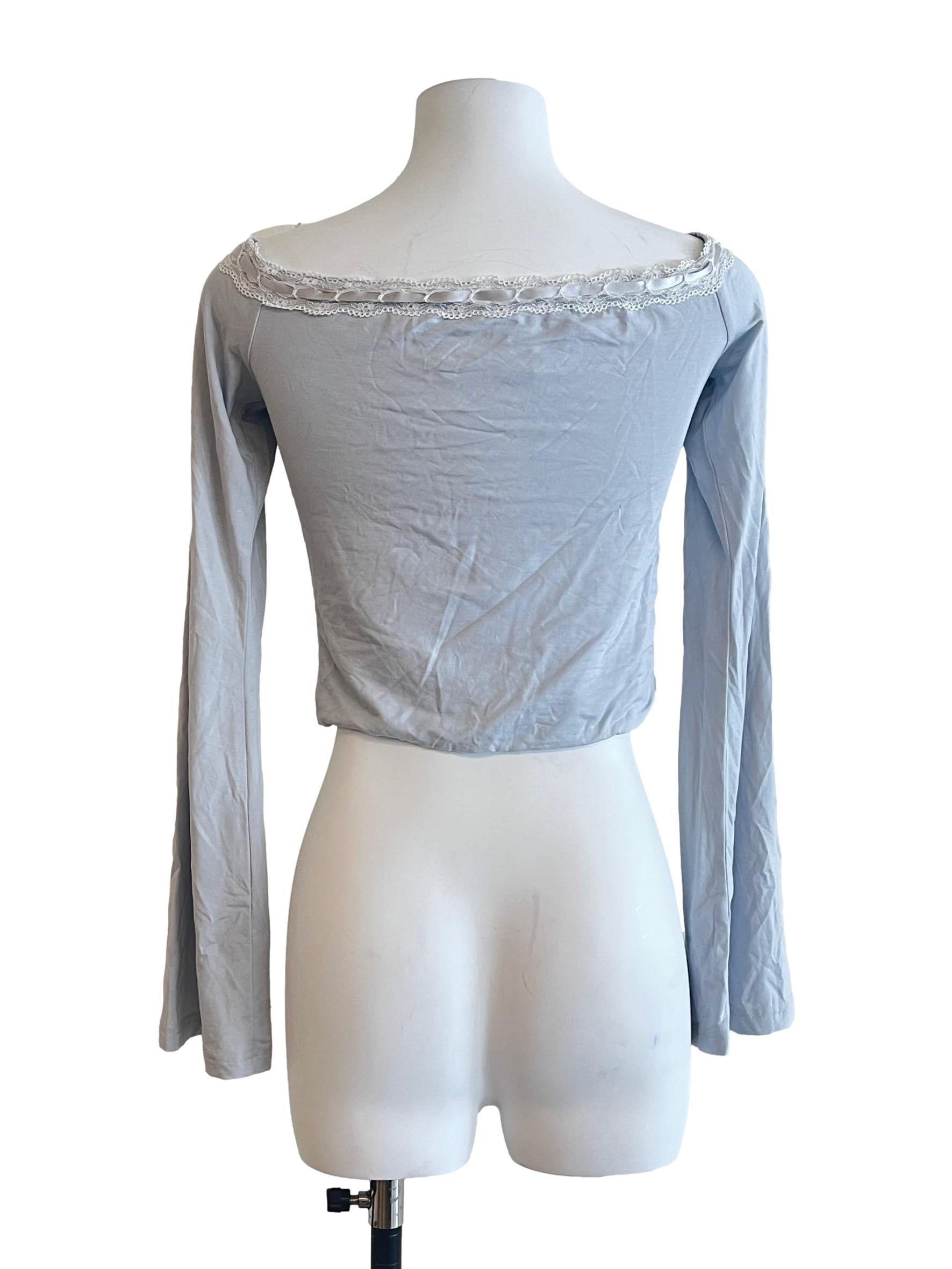 Pale Breeze Blue Crop Top