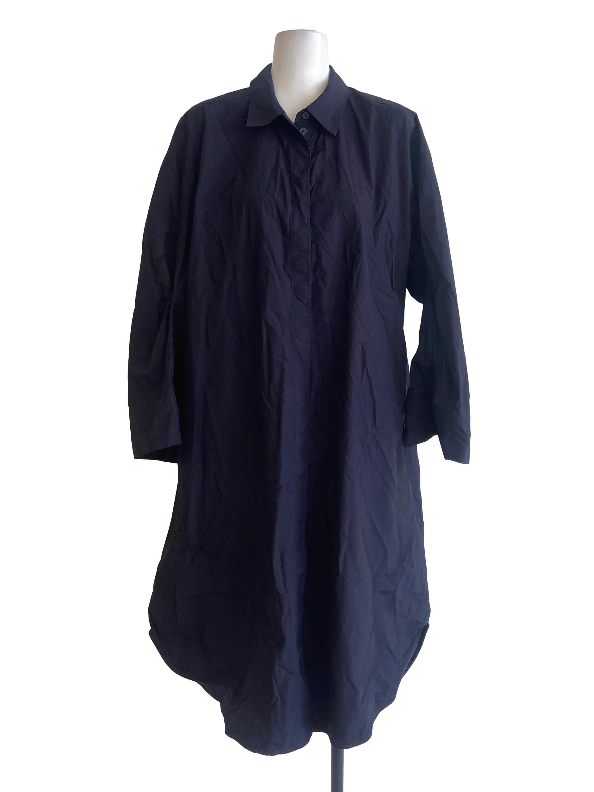 Navy Blue Button Down Shirt Dress