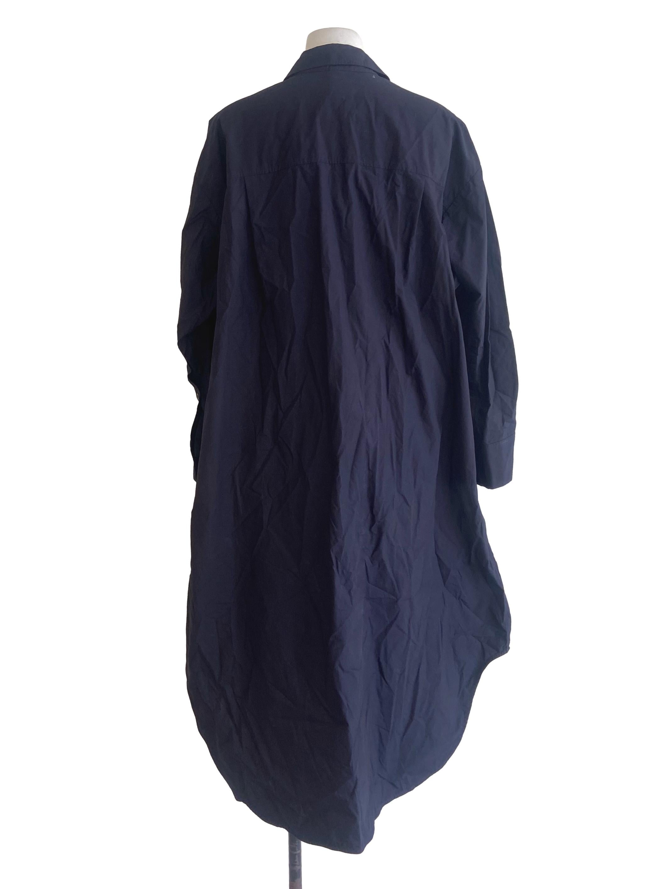 Navy Blue Button Down Shirt Dress