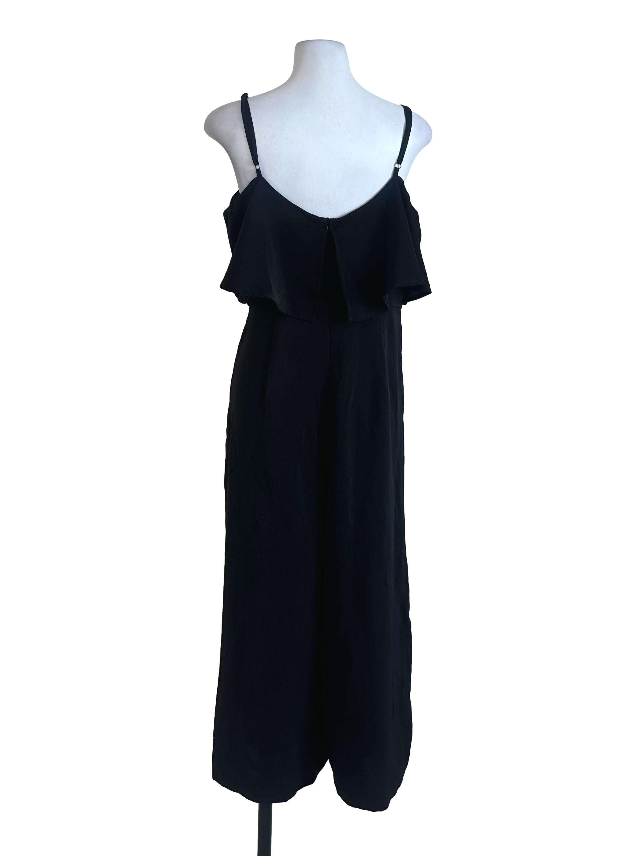 Black Plain Sleeveless Jumpsuit