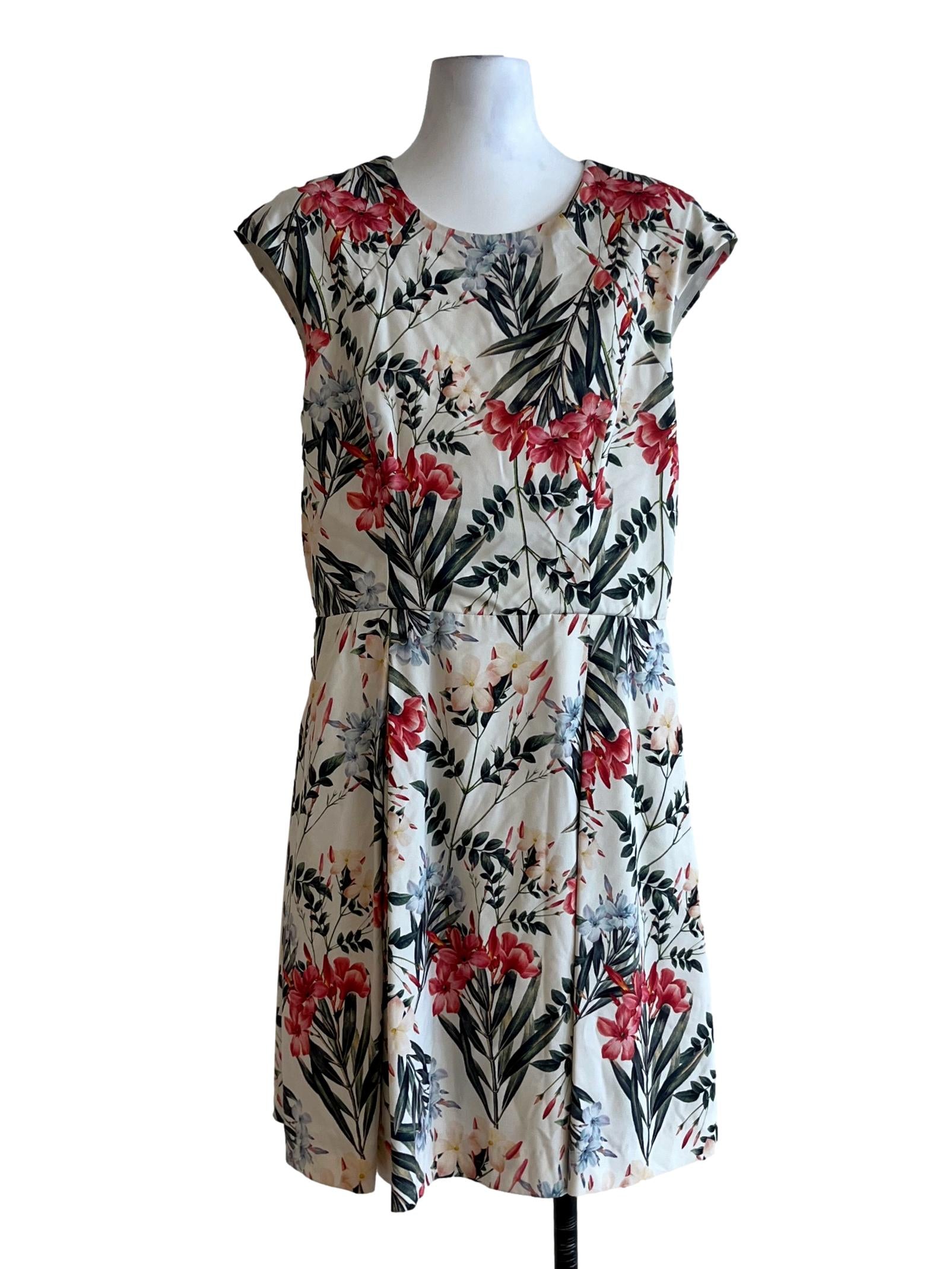 White Floral A-Line Dress