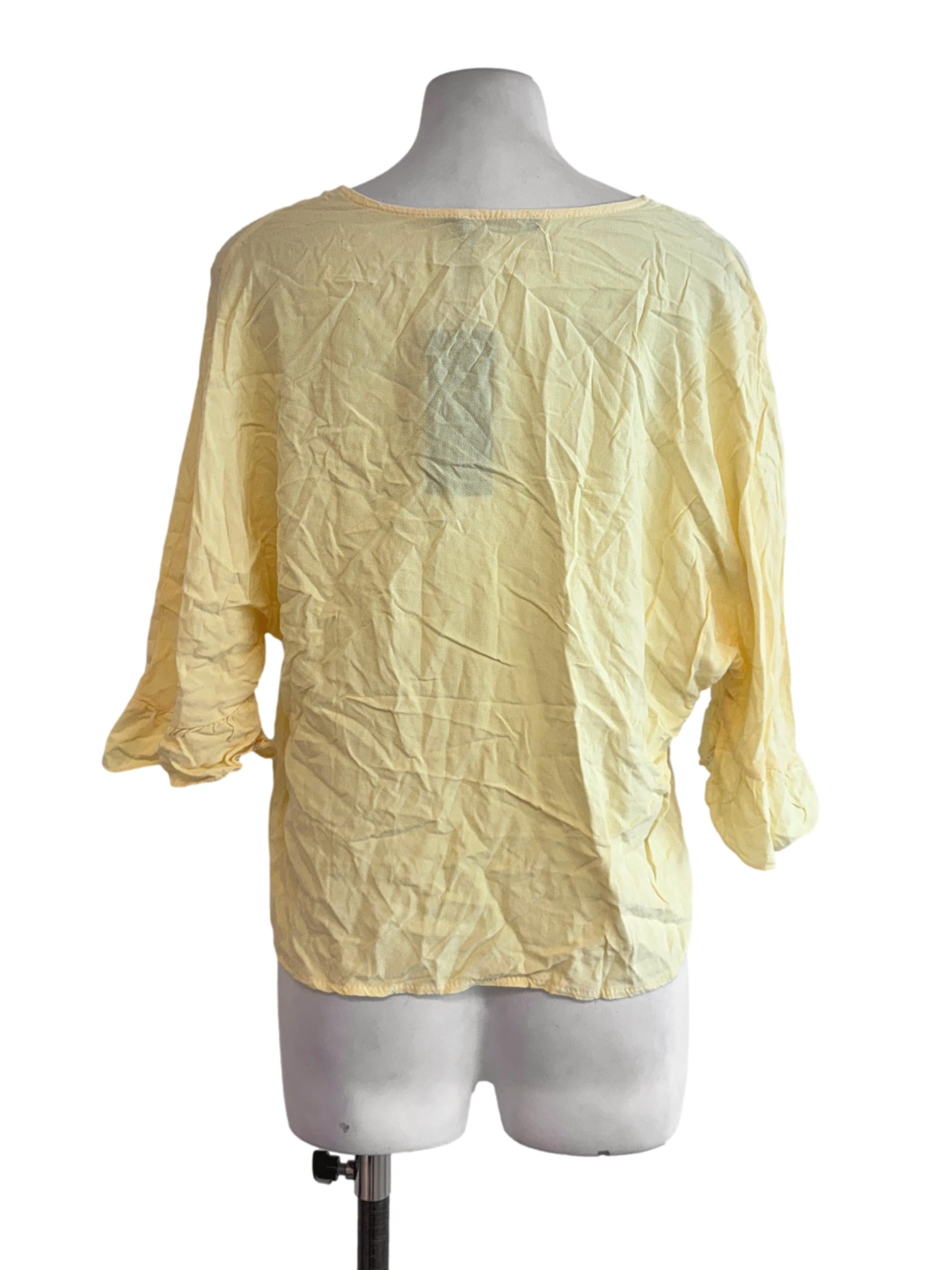 Yellow Buttoned Plain Top