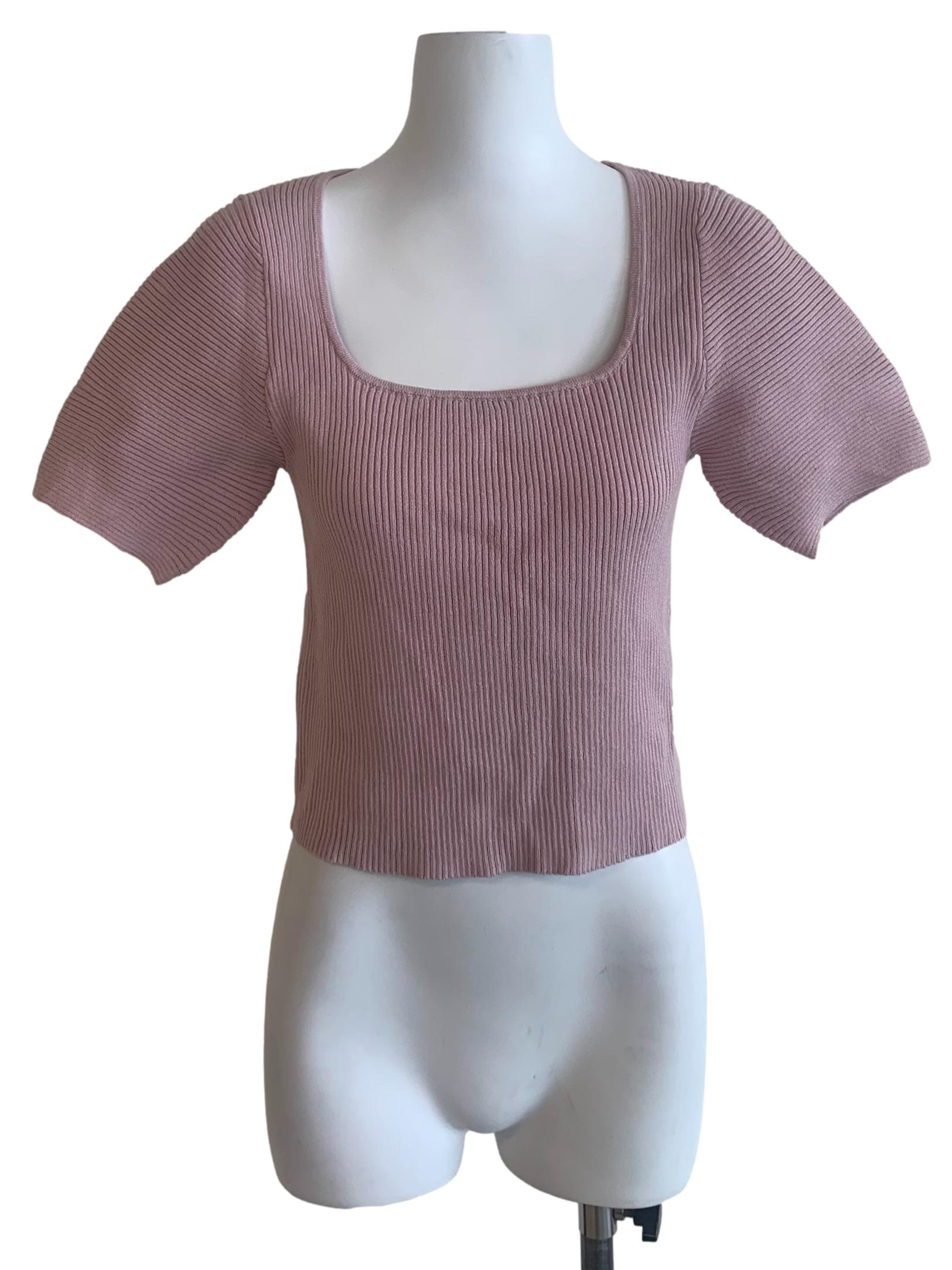Rouge Pink Square Neck Top