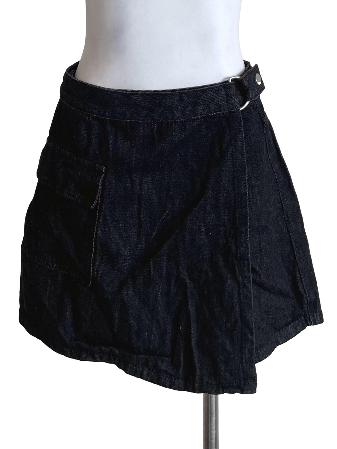 Charcoal Cargo Denim Skorts