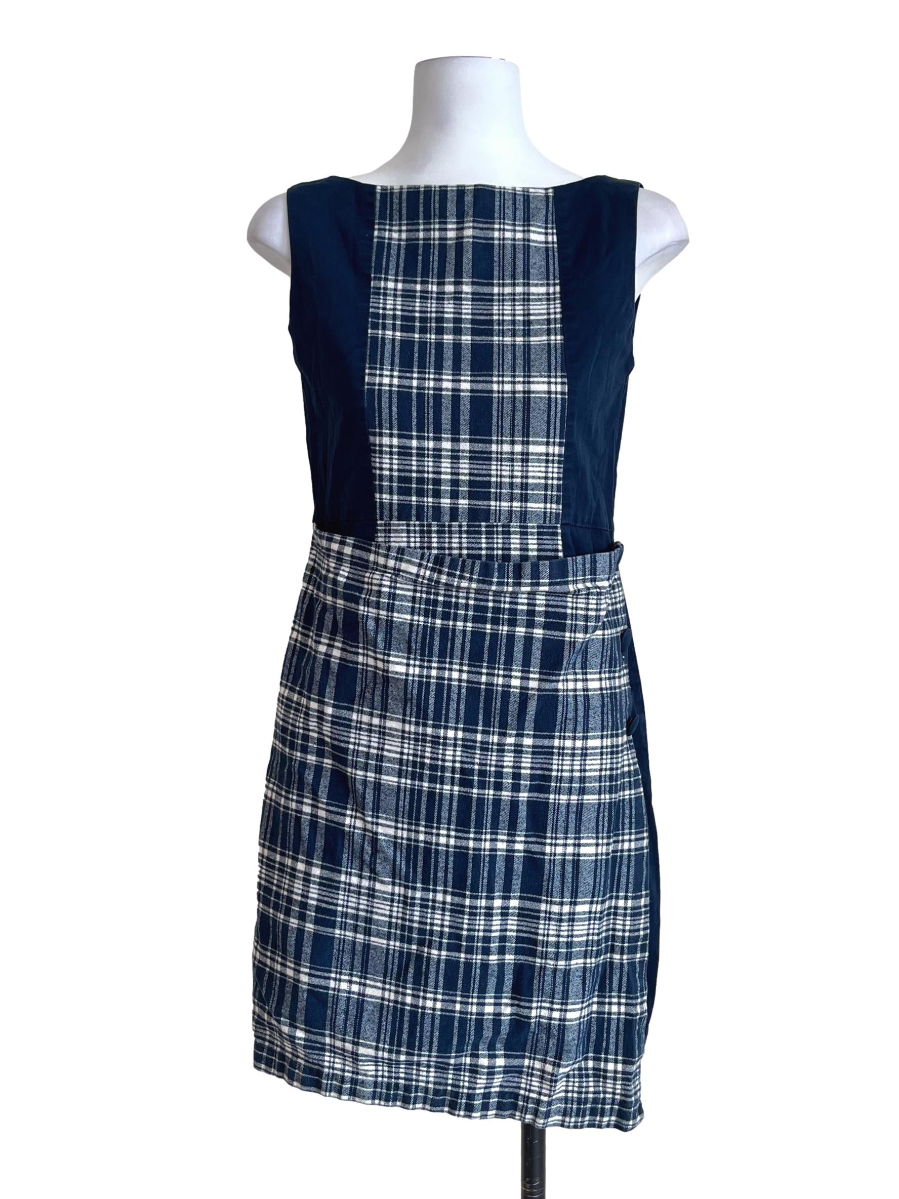 Berry Blue Plaid Sheath Dress