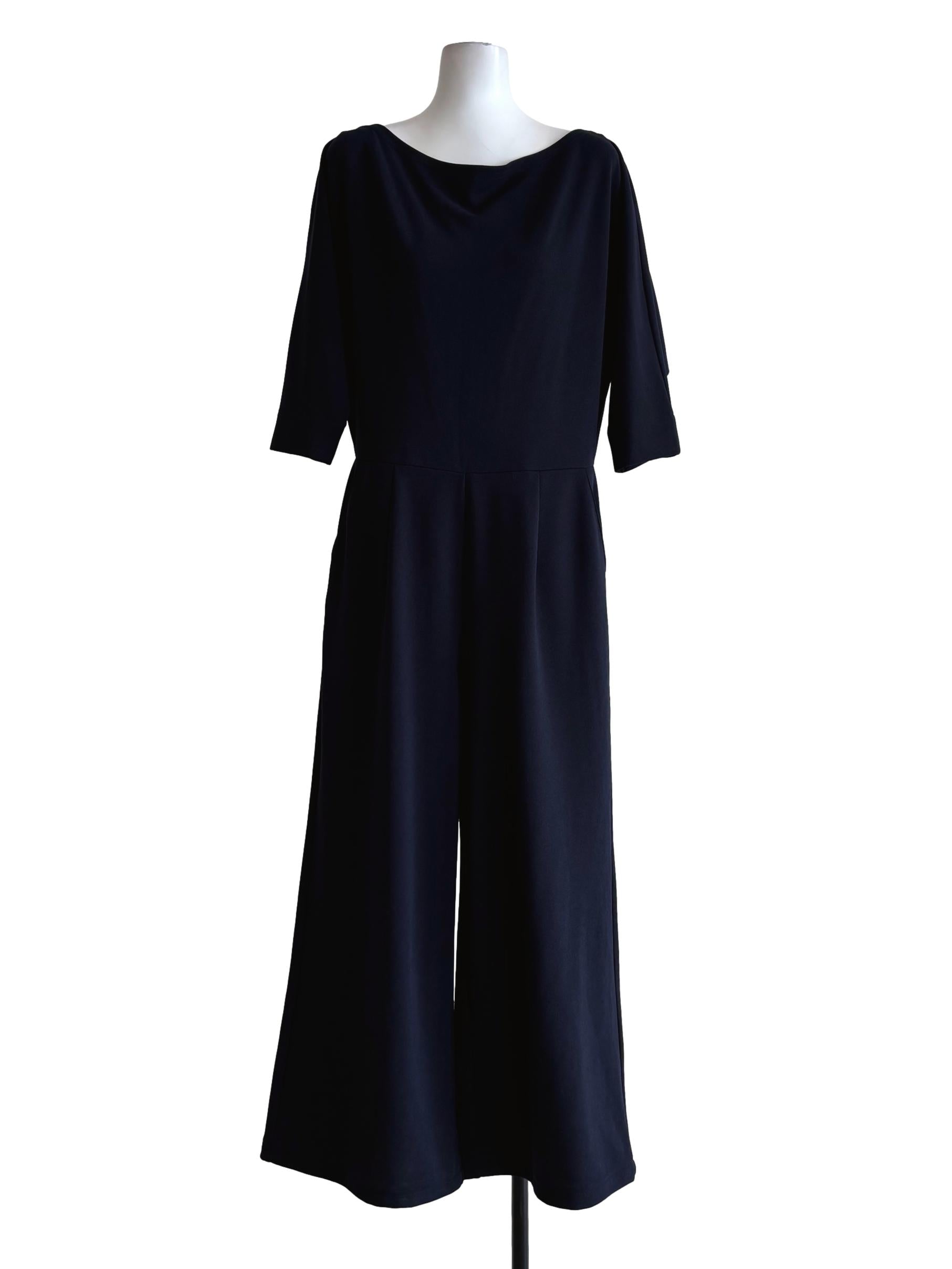 Blue Black Wide Leg Jumpsuit