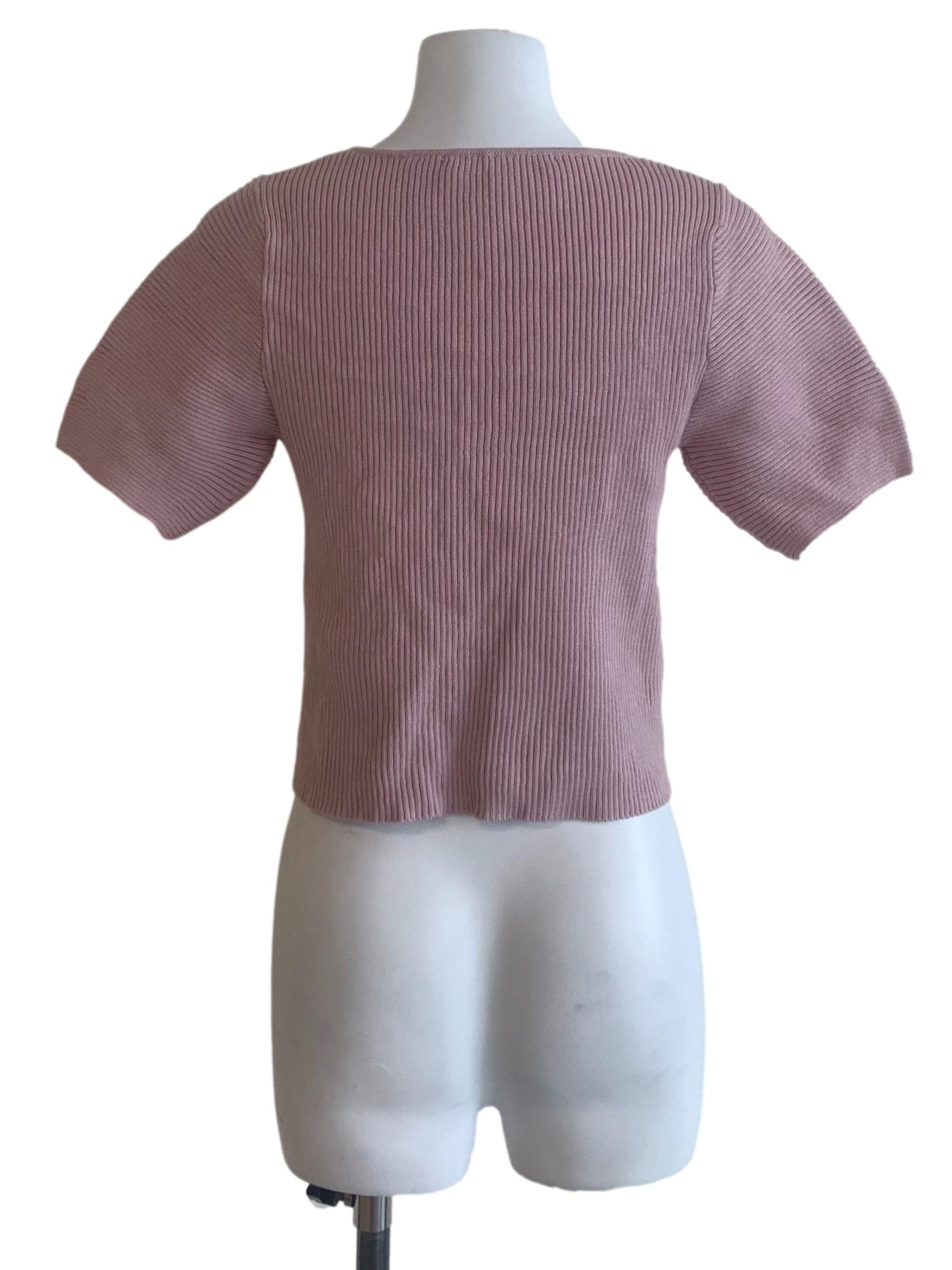 Rouge Pink Square Neck Top