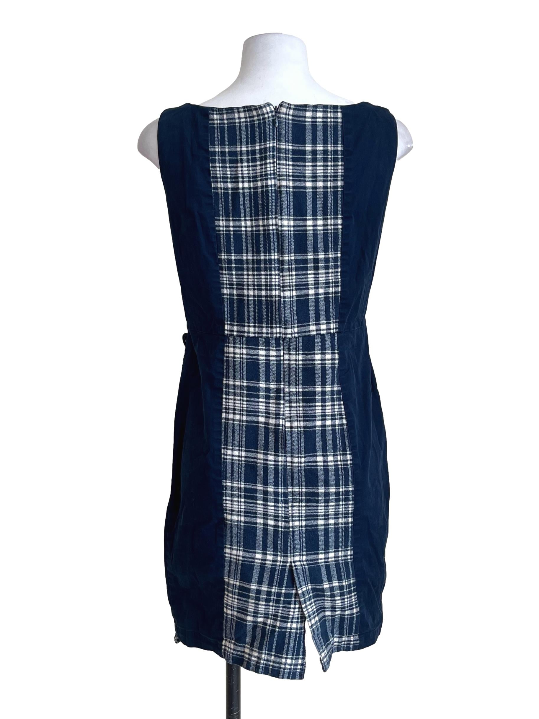Berry Blue Plaid Sheath Dress