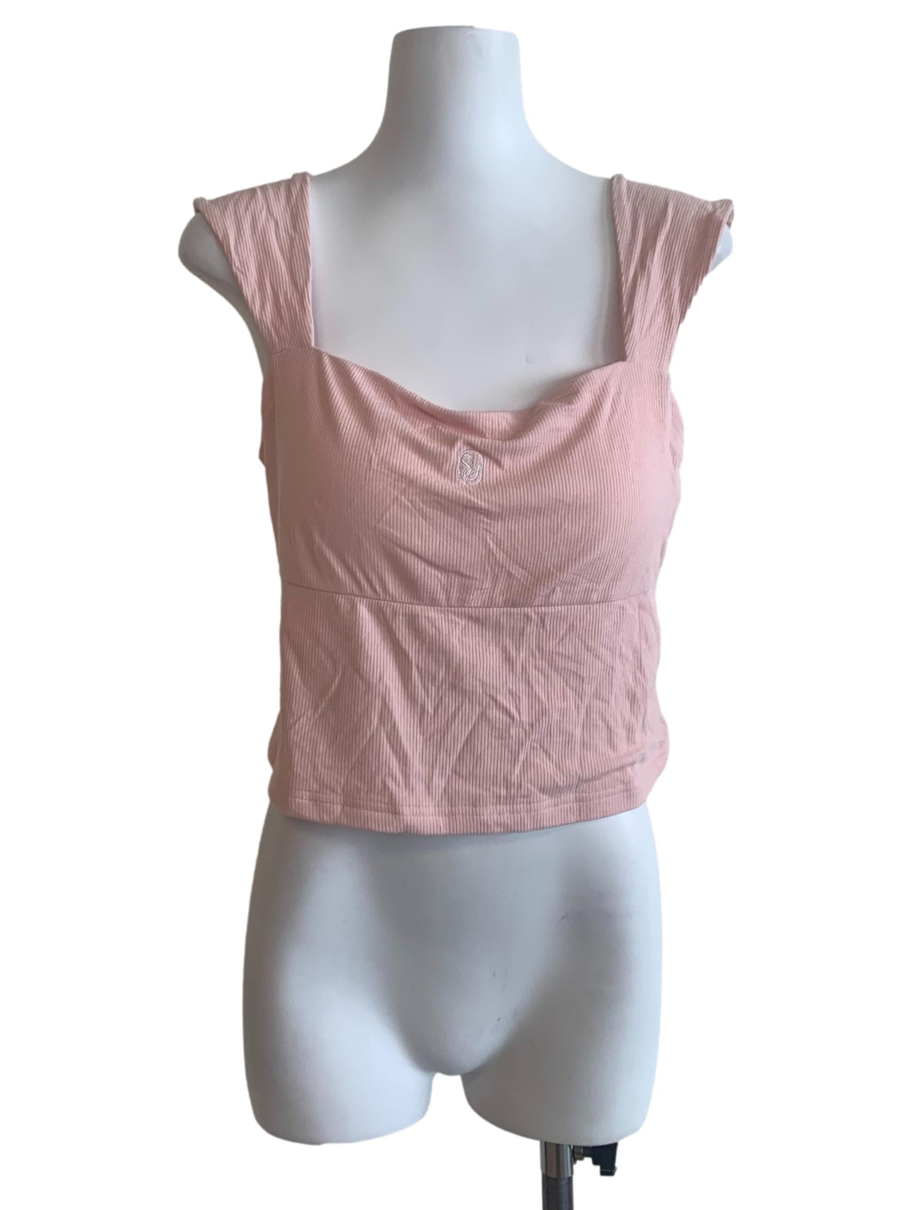 Pink Queen Anne Neck Top