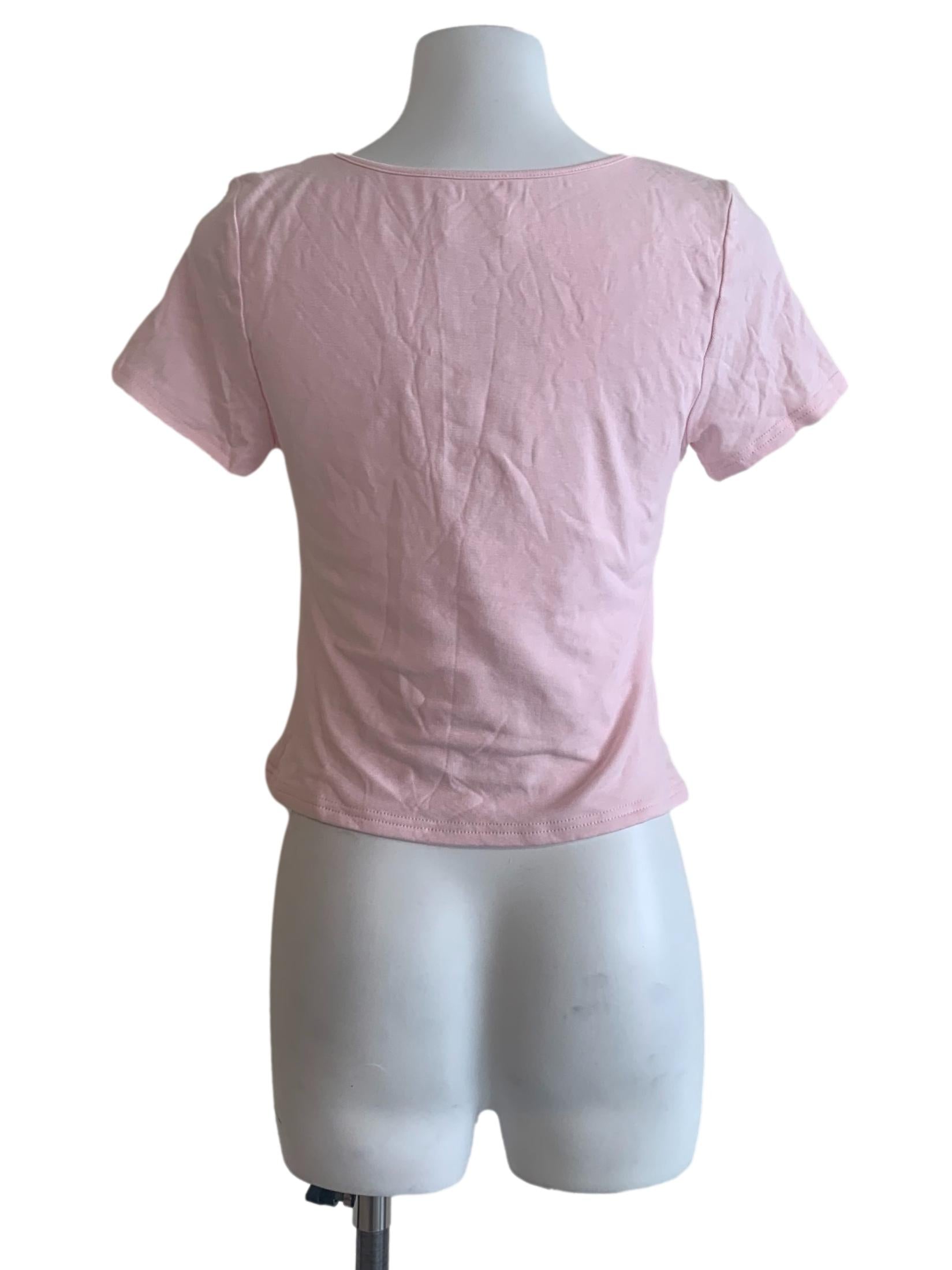 Pink Square Neck Top