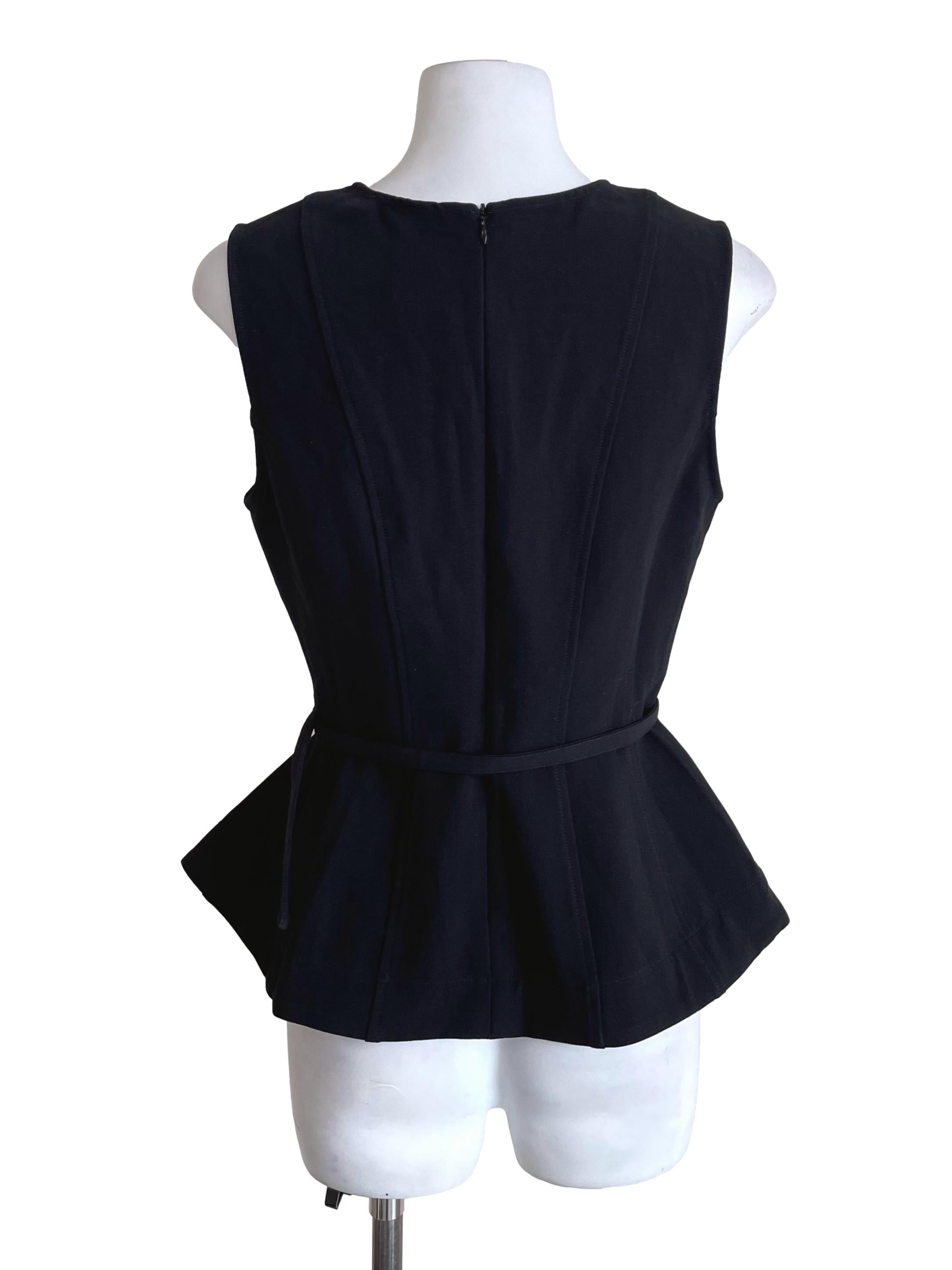 Black Panelled Skinny Top LB