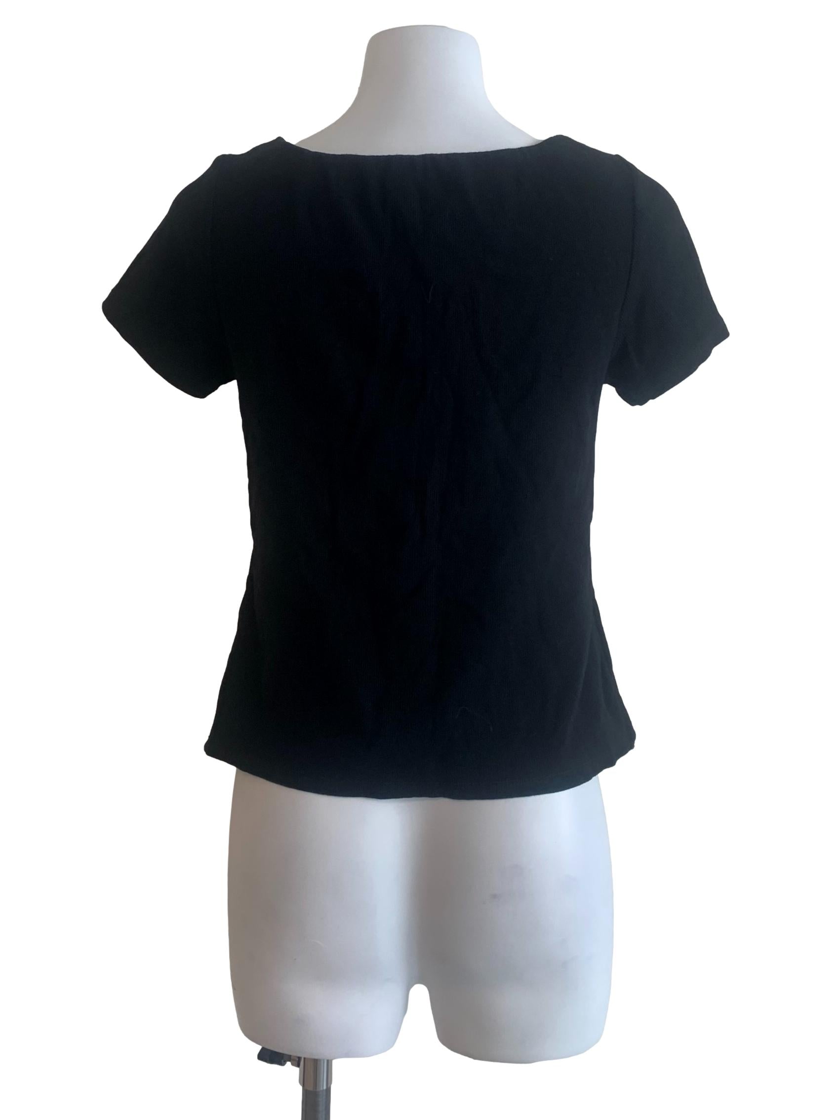 Black Square Neck Top