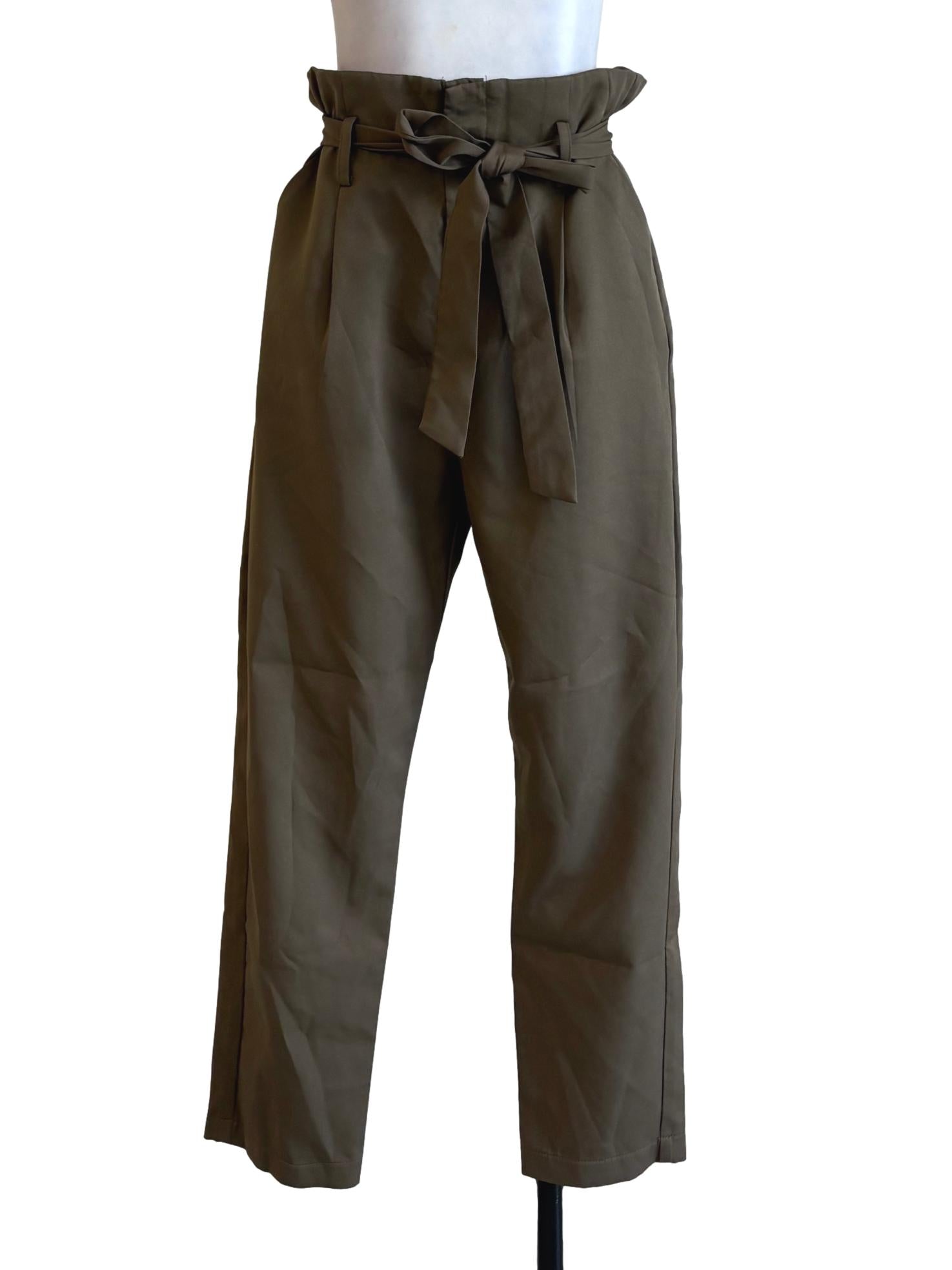 Green Belted Pegged Pants
