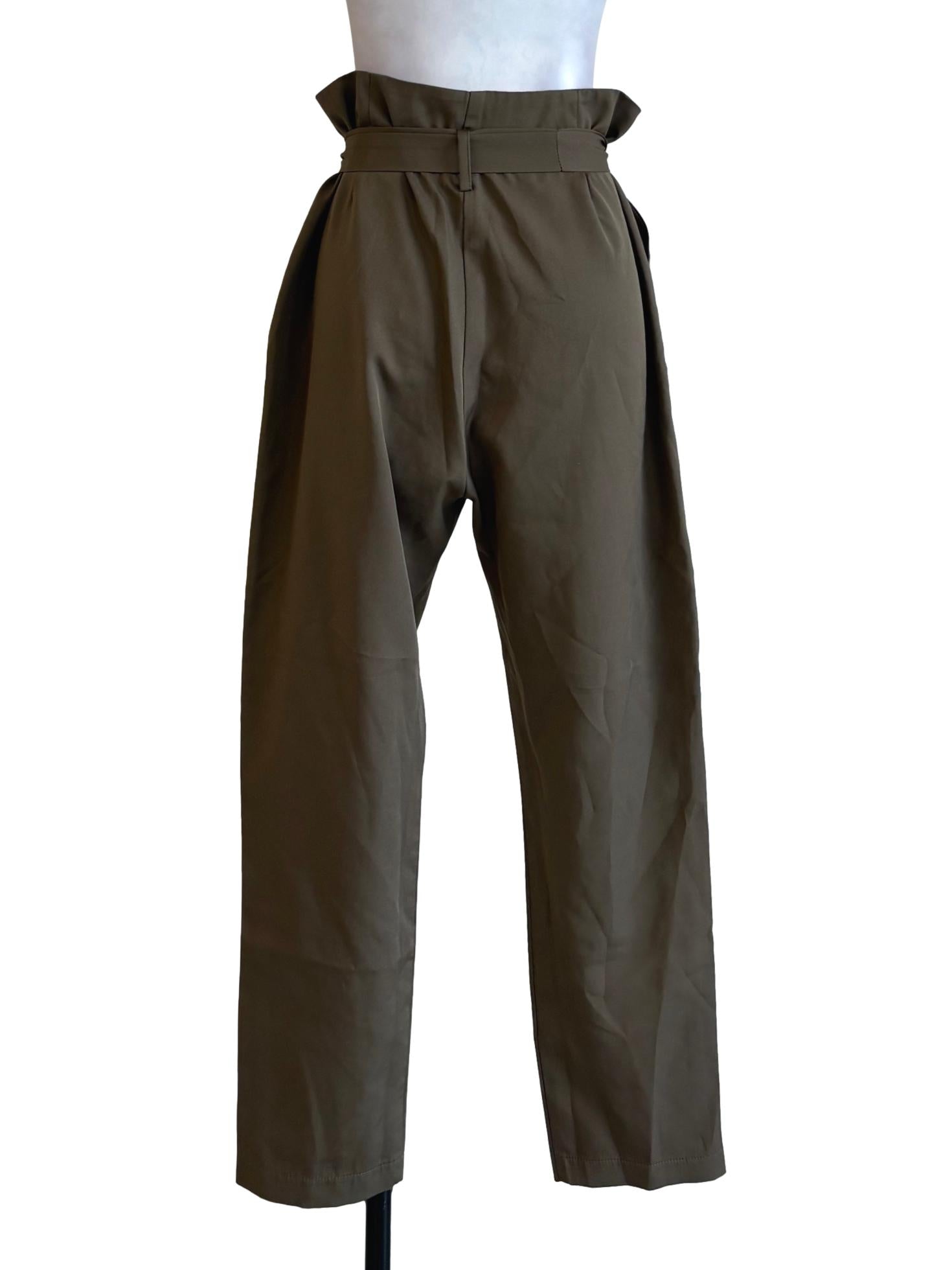 Green Belted Pegged Pants