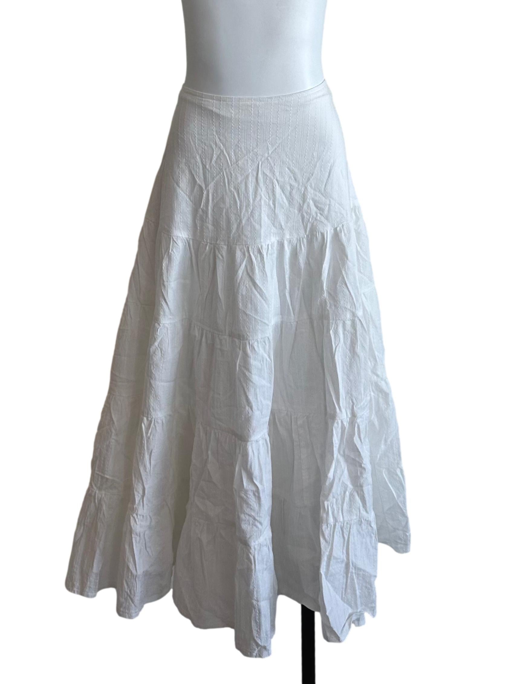 Ivory White Tiered Skirt