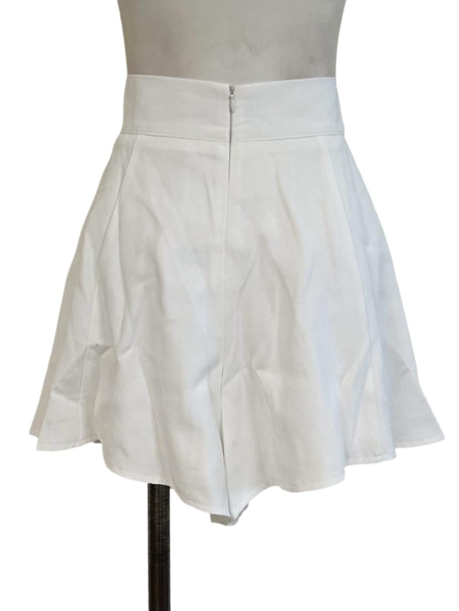Powder White Pleated Short