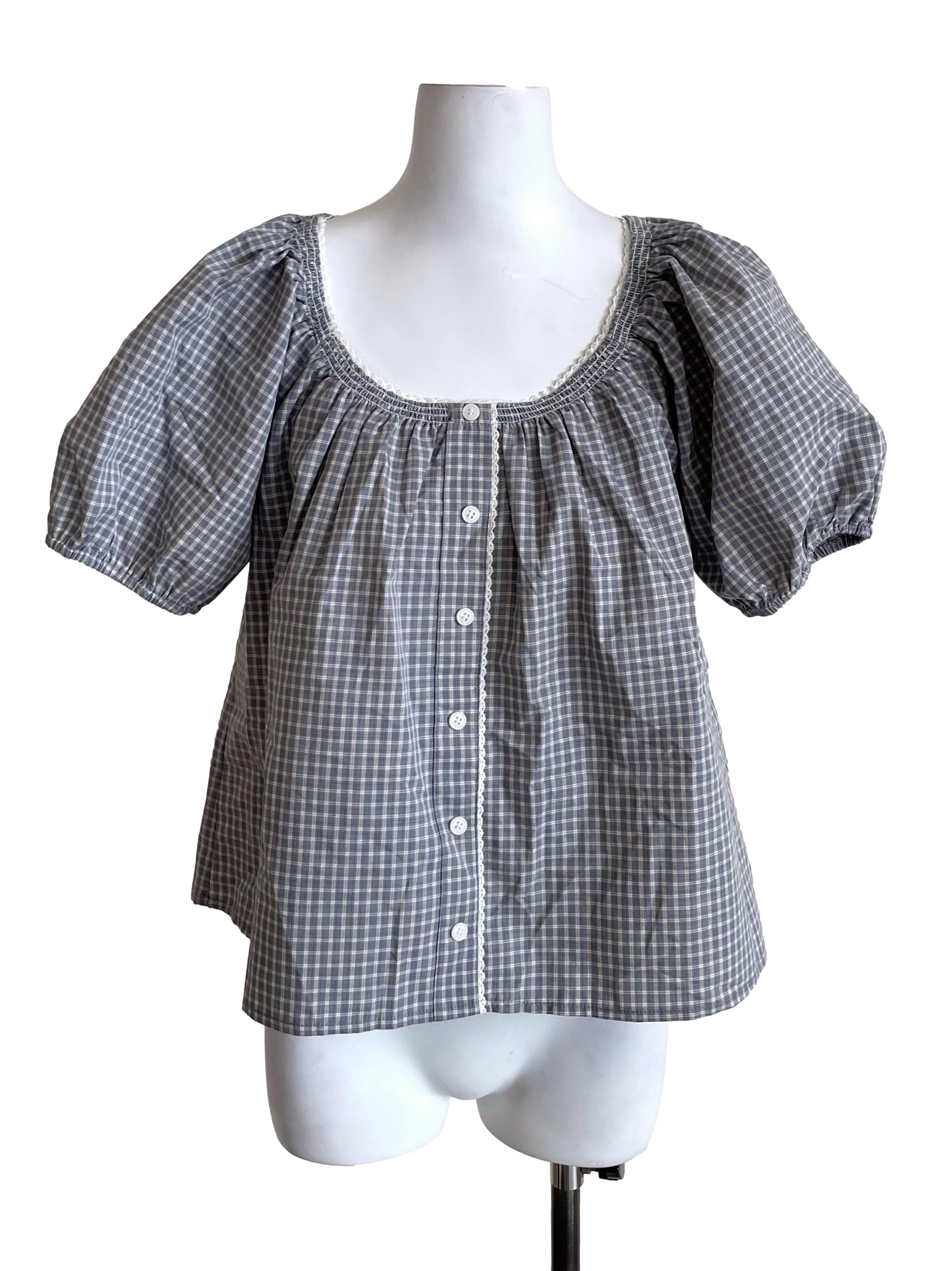 Stone Tartan Gypsy Top